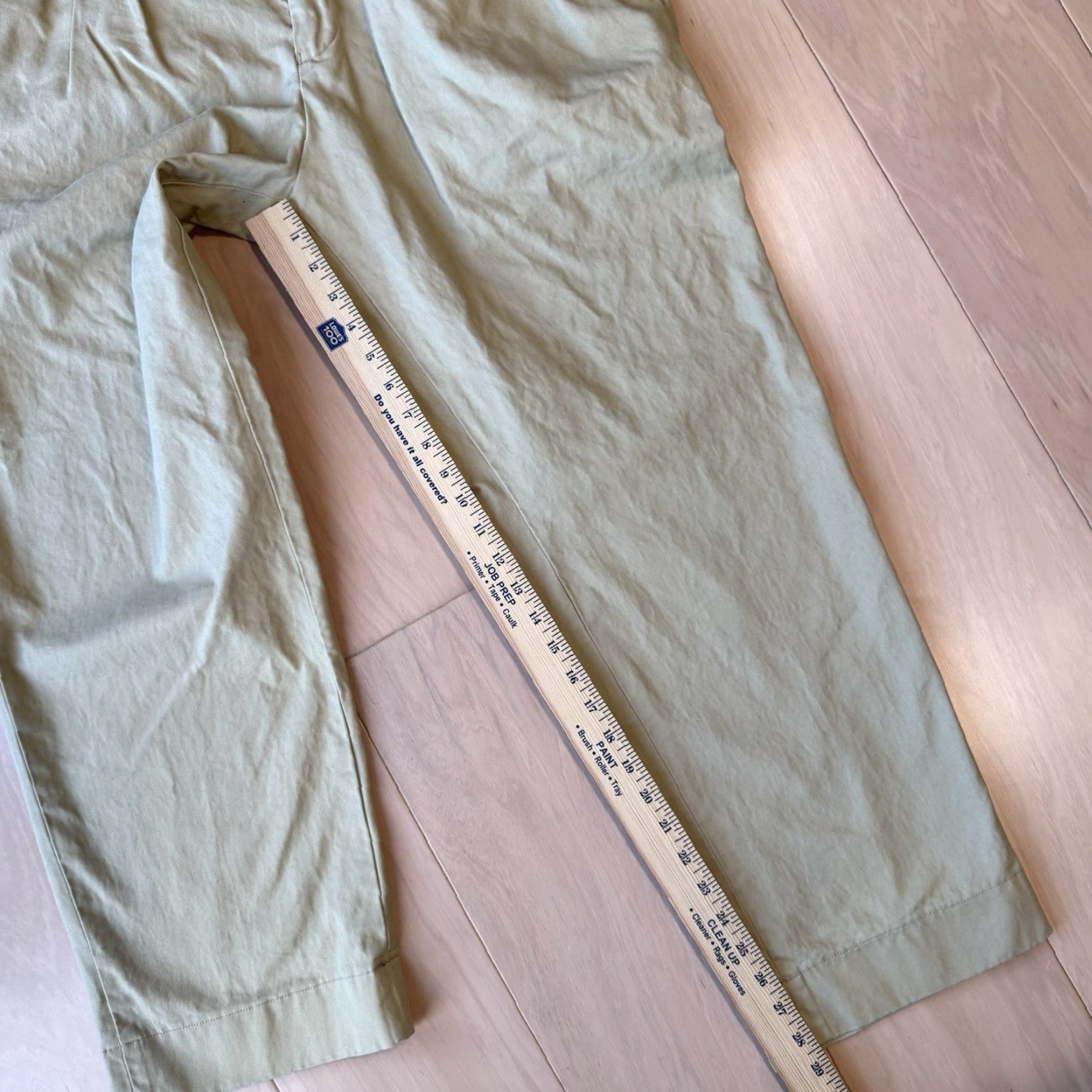 Vintage Non Stock Pleated Pants Casual Pants Men 29 Beige Cotton 5-Pocket Regular Straight USA Vintage No 90s Hipster Preppy 29x28.5 Mens Size US 29 - 7 Thumbnail