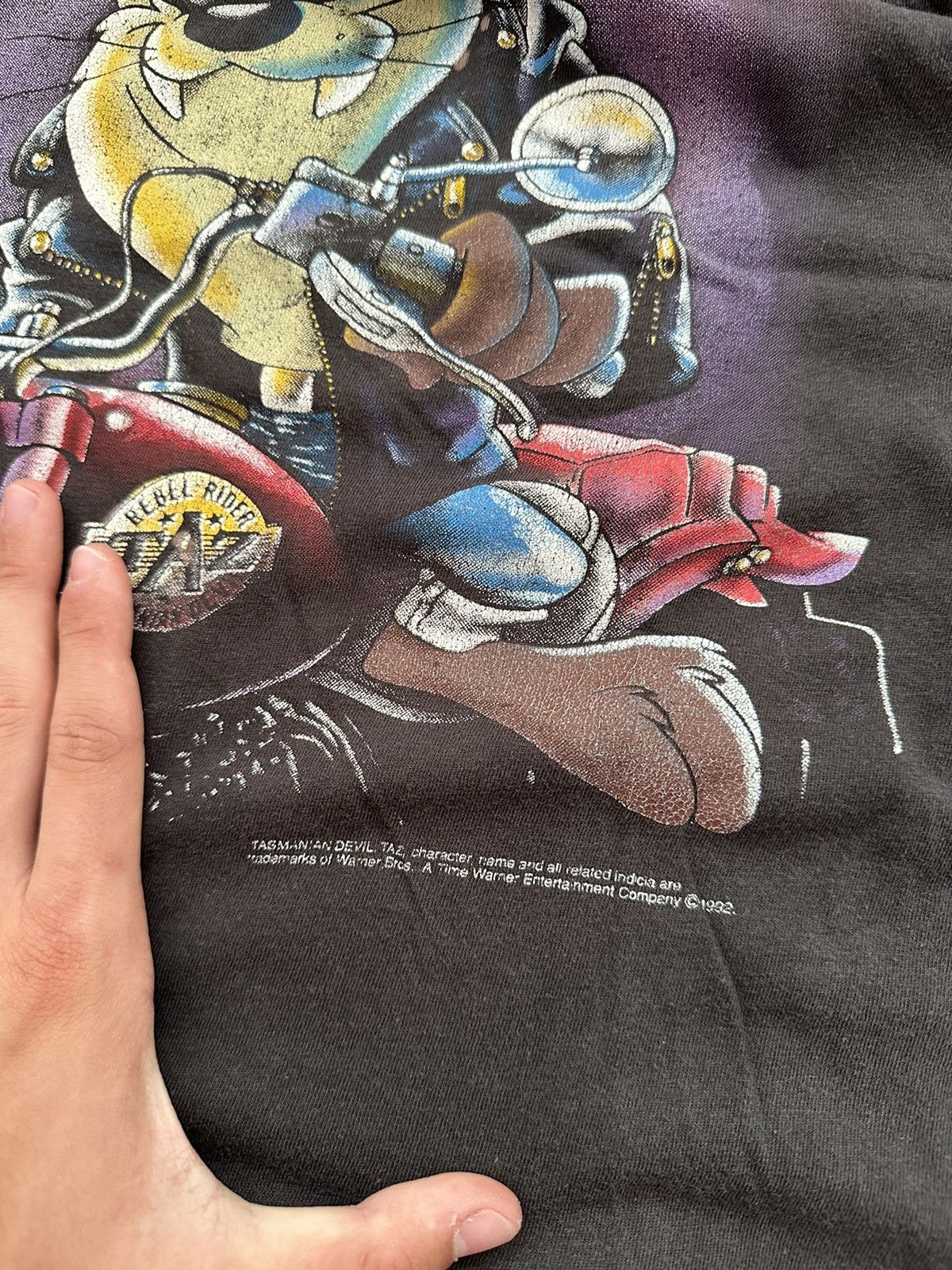 Warner Bros 🔥VINTAGE TASMANIAN DEVIL HARLEY DAVIDSON SPACE JAM T-SHIRT🔥 Size US L / EU 52-54 / 3 - 6 Thumbnail