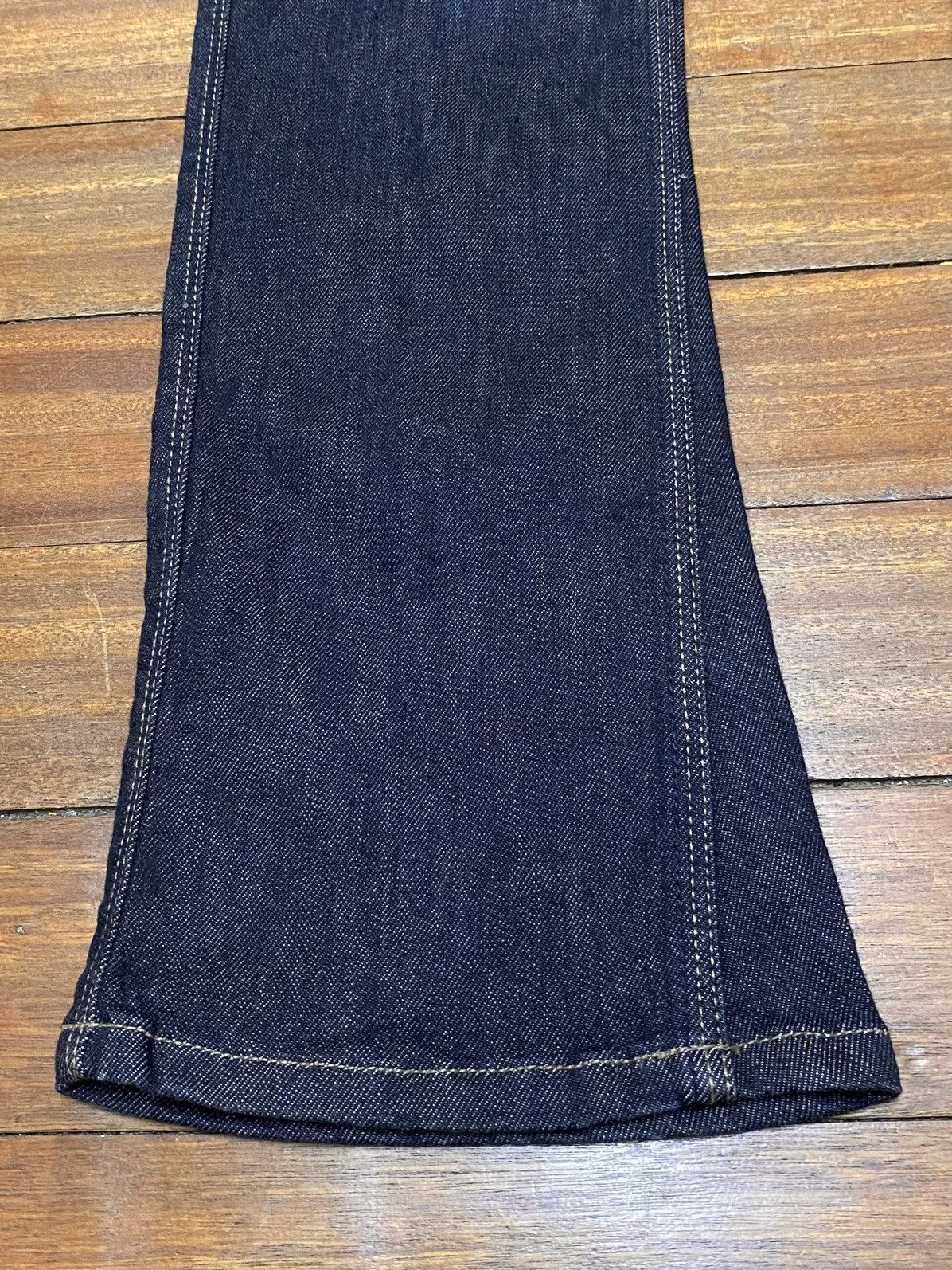 14th Addiction Very Rare Vintage Brand Nicole Club Waxed Flared Jeans 2000s Size US 34 / EU 50 - 5 Thumbnail