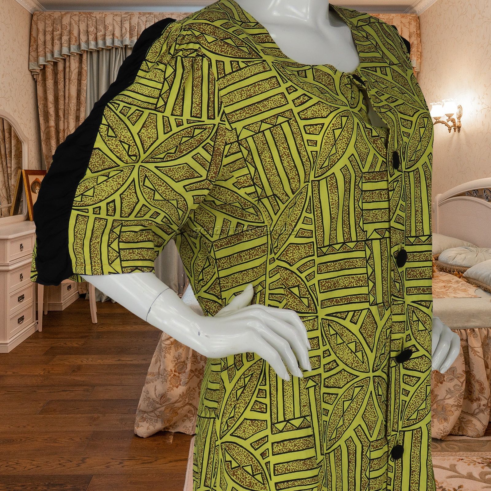 Other Vintage Tribal Ethnic Print Button-Up Dress XL Size XL / US 12-14 / IT 48-50 - 9 Thumbnail