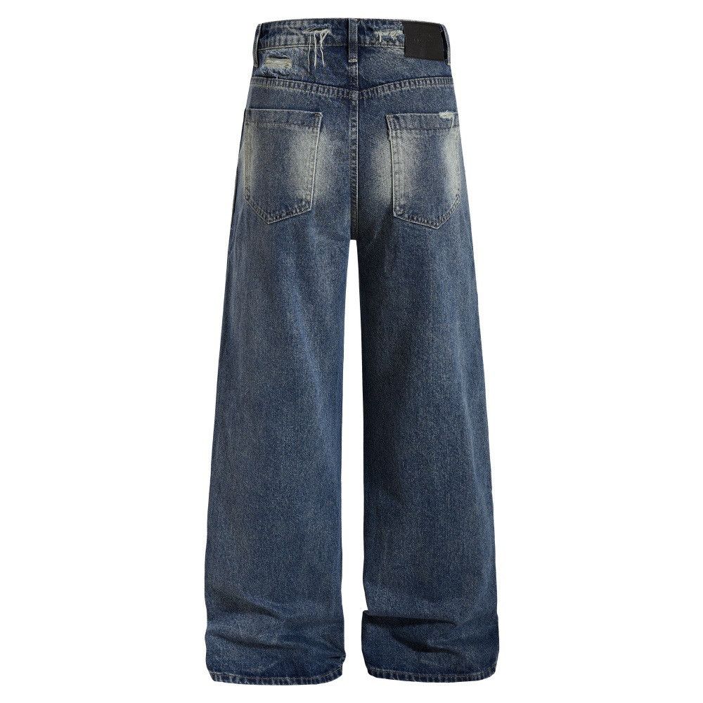 Vintage Men's Retro Punk Distressed Loose-Fit Split-Hem Jeans Size US 32 / EU 48 - 2 Thumbnail