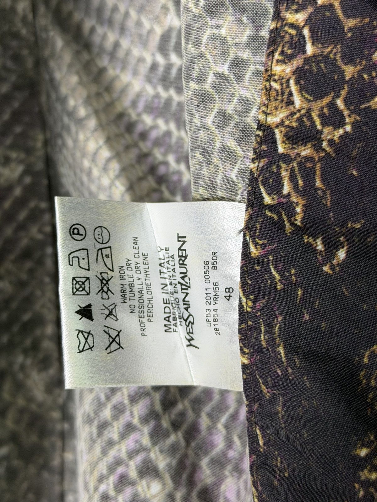 Yves Saint Laurent Yves Saint Laurent Purple and Gold Snakeskin Blouson Jacket Size US M / EU 48-50 / 2 - 8 Thumbnail