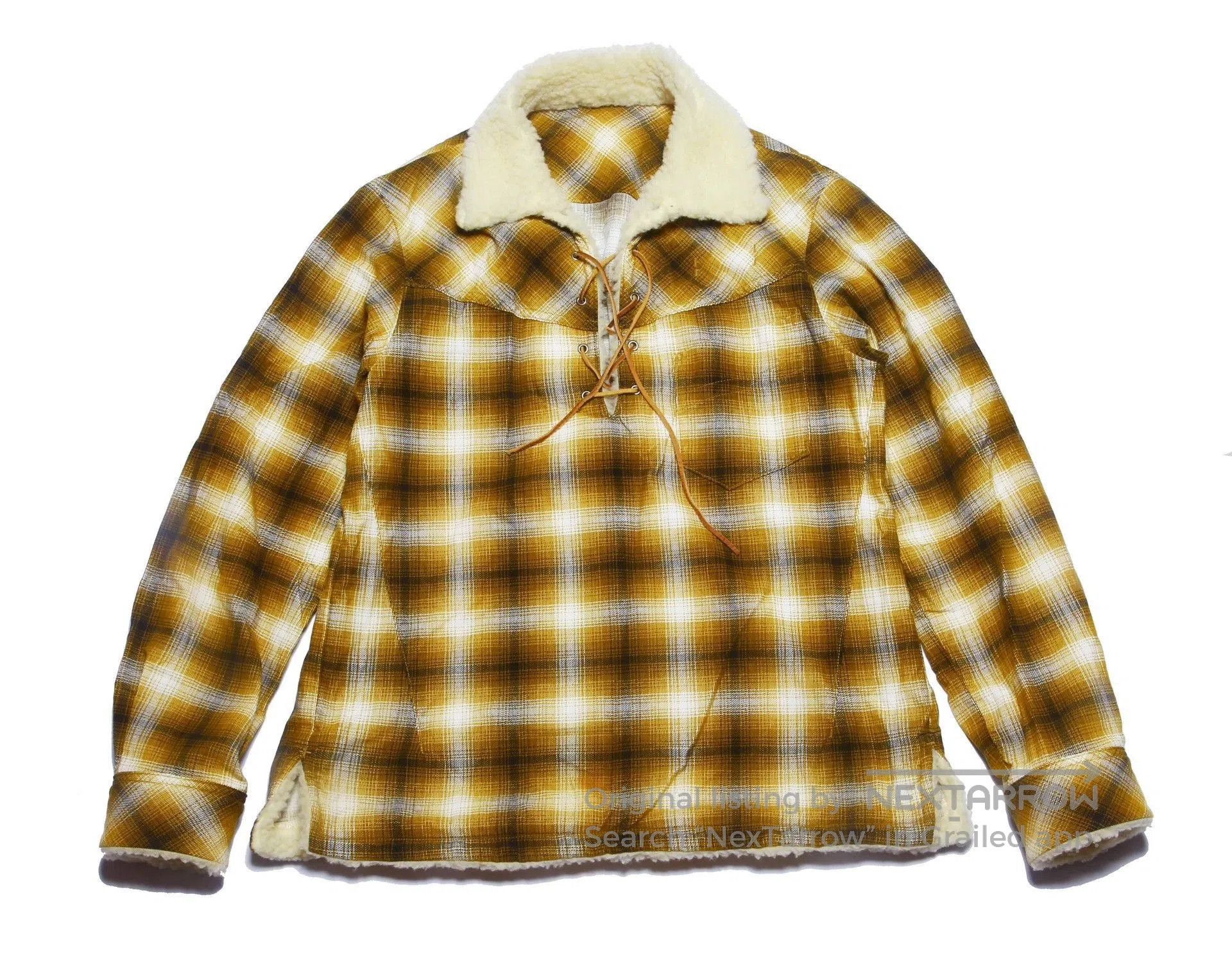 Nigo Plaid Long Sleeve Shirt with Fur Collar. Size US M / EU 48-50 / 2 - 1 Thumbnail