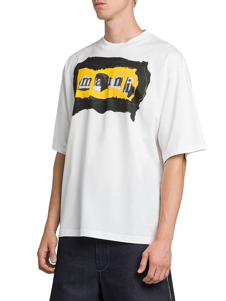 Marni o1f1d3z0326 Collage Logo Oversized T-Shirt in White Size US S / EU 44-46 / 1 - 4 Thumbnail