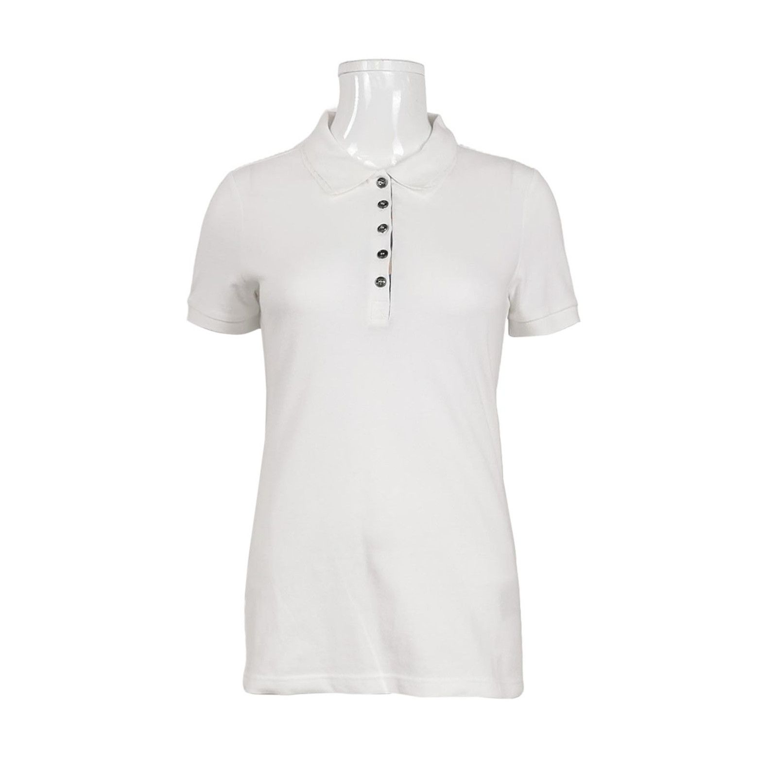 Burberry Burberry Classic White Cotton Polo Shirt 0079 Size US S / EU 44-46 / 1 - 1 Thumbnail