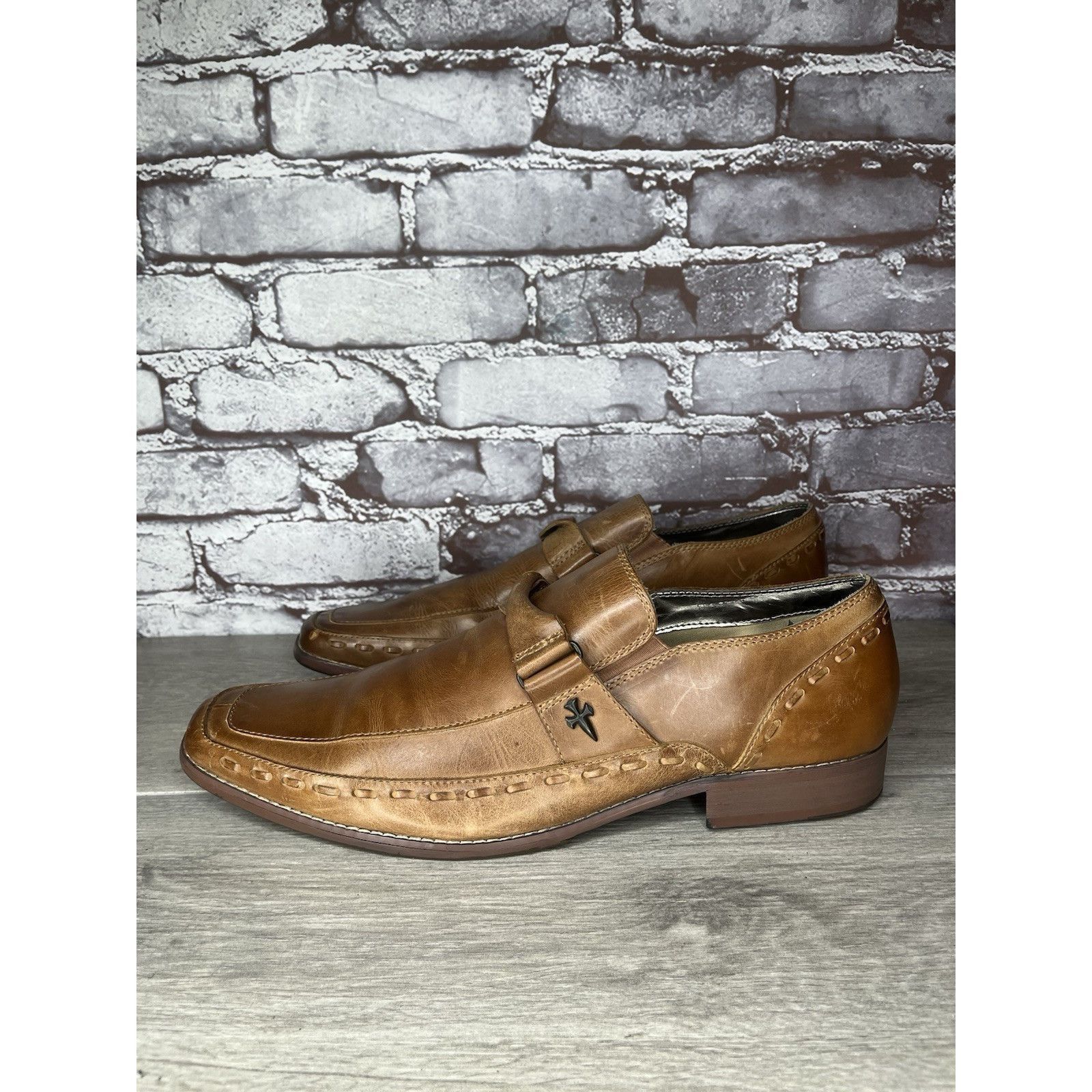 Mark Nason Lounge Mark Nason Brown Leather Square Toe Loafers Dress Sho Size US 11 / EU 44 - 2 Thumbnail