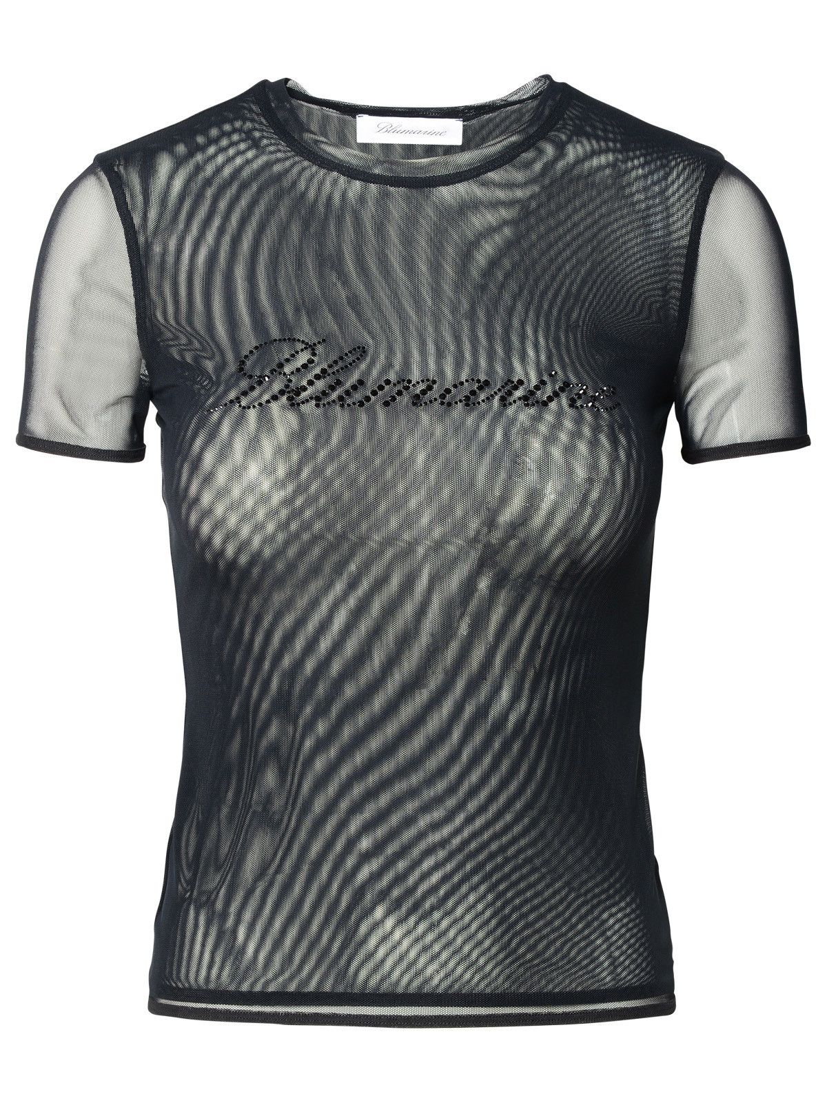 image of Blumarine Black Nylon Blend T-Shirt, Women's (Size Medium)
