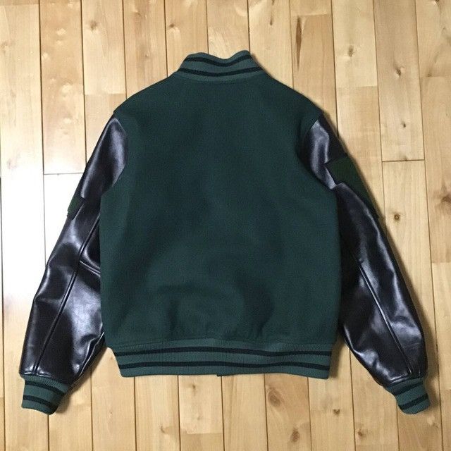 Bape 🔥Limited to 99🔥 Leather sleeve varsity jacket VERY APE BAPE Size US M / EU 48-50 / 2 - 2 Thumbnail