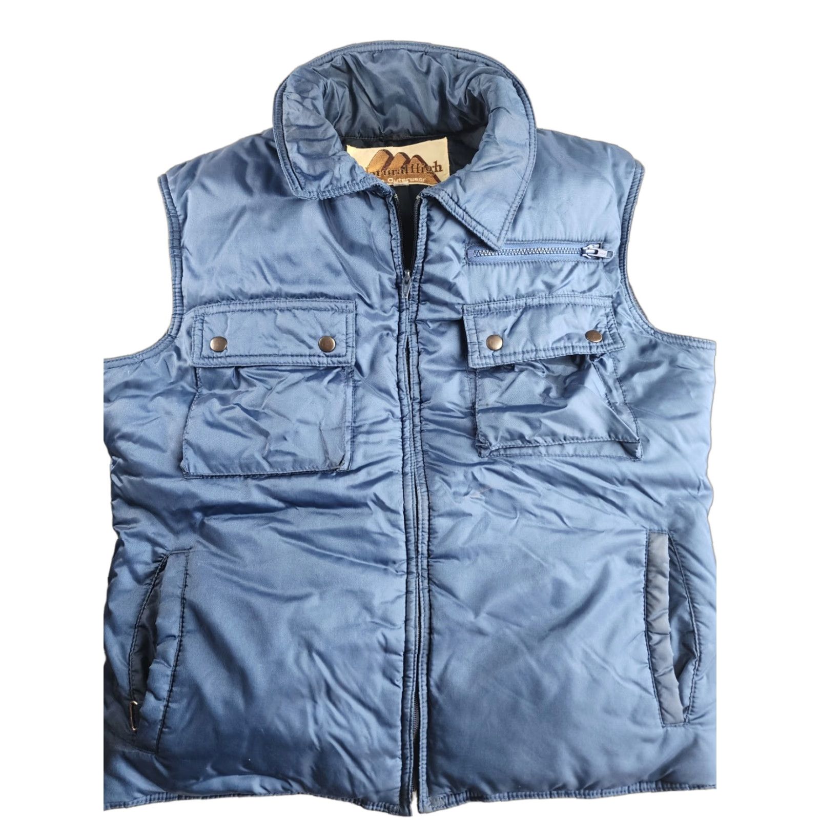 Vintage VINTAGE Natural High Vest Men Regular Large Blue Down 80s Puffer Zip Pocket Outdoors USA Size US L / EU 52-54 / 3 - 1 Thumbnail