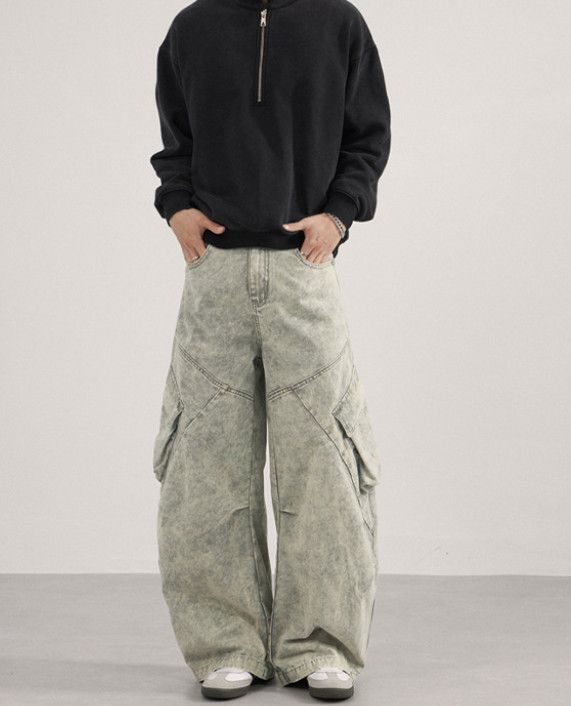 Japanese Brand American retro loose straight-leg curved work jeans Size US 32 / EU 48 - 1 Thumbnail