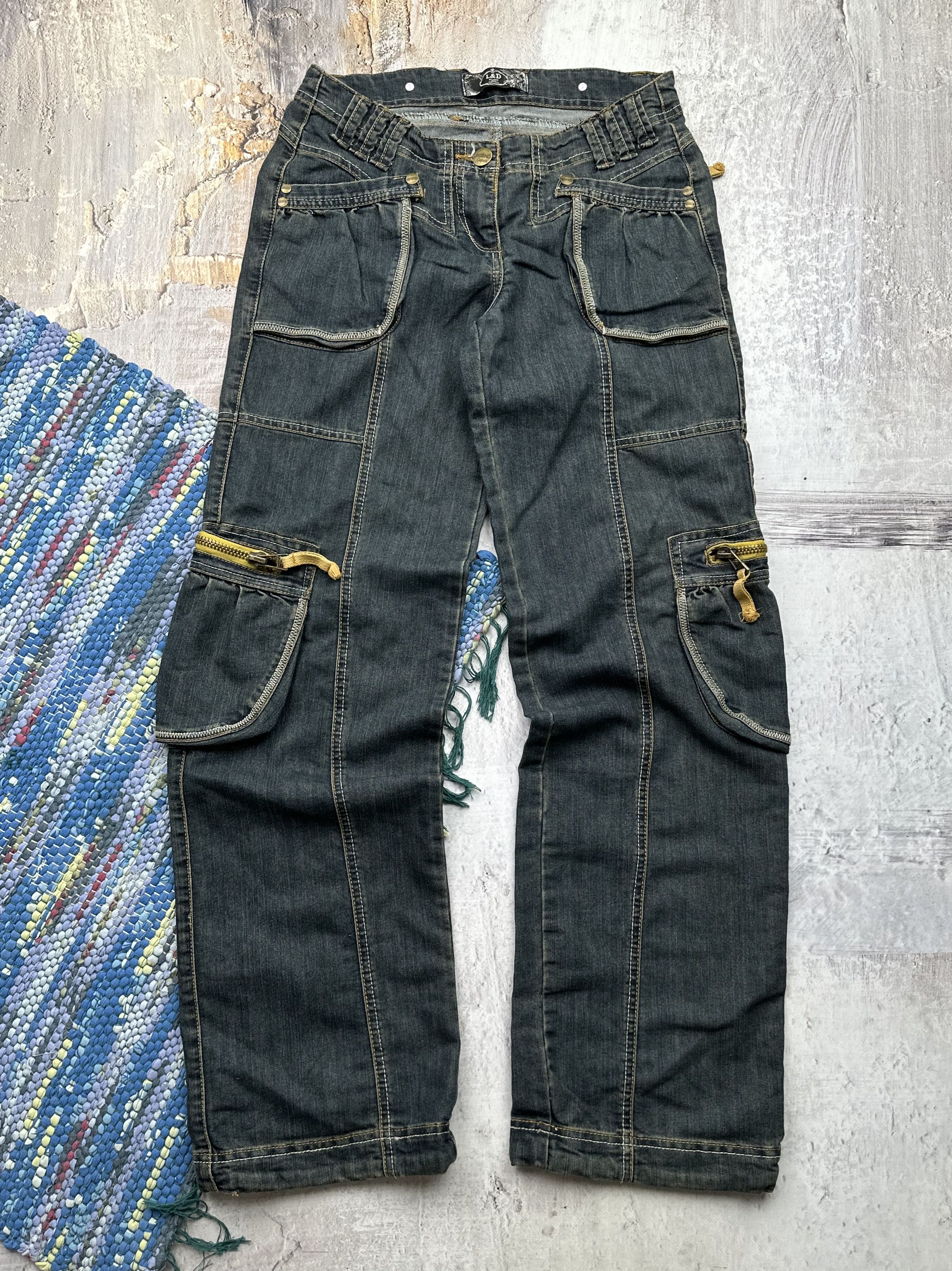 Japanese Brand Vintage Cargo Wide Jeans A470(87) Size US 29 - 1 Thumbnail