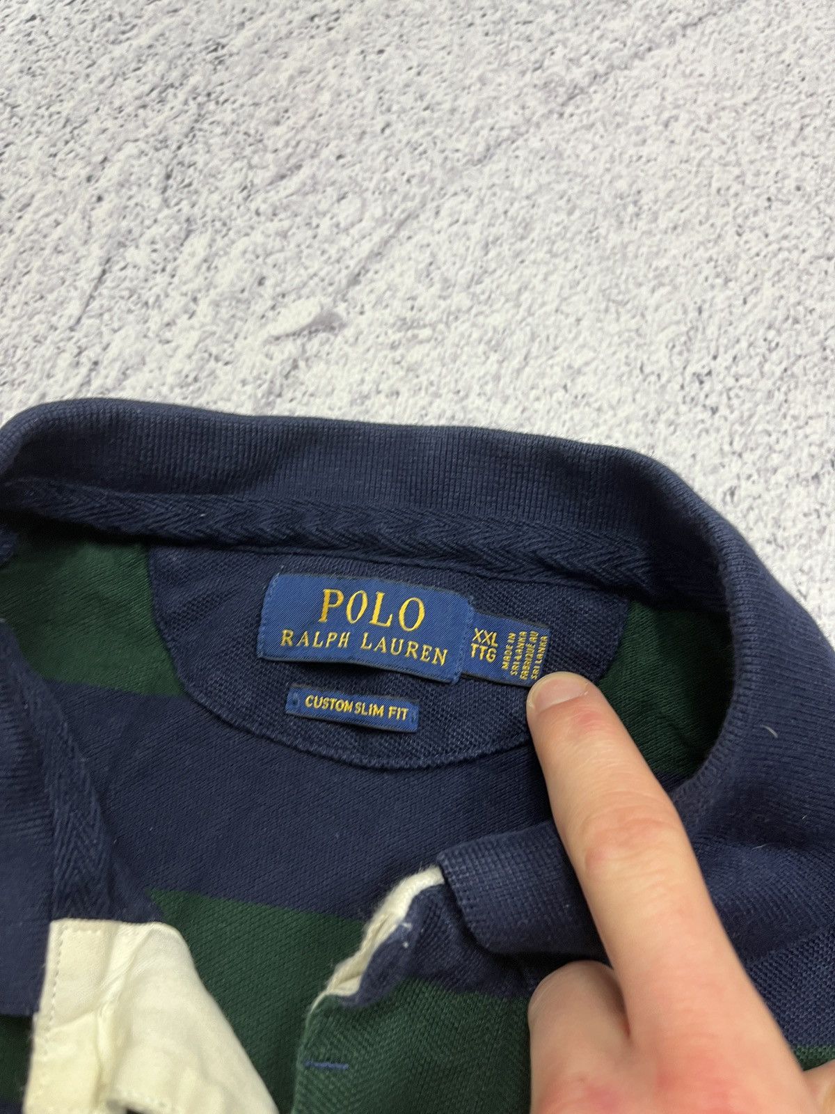 Polo Ralph Lauren × Ralph Lauren Polo Ralph Lauren Striped Rugby Polo Shirt RLPC Big Logo Y2K Size US L / EU 52-54 / 3 - 11 Thumbnail