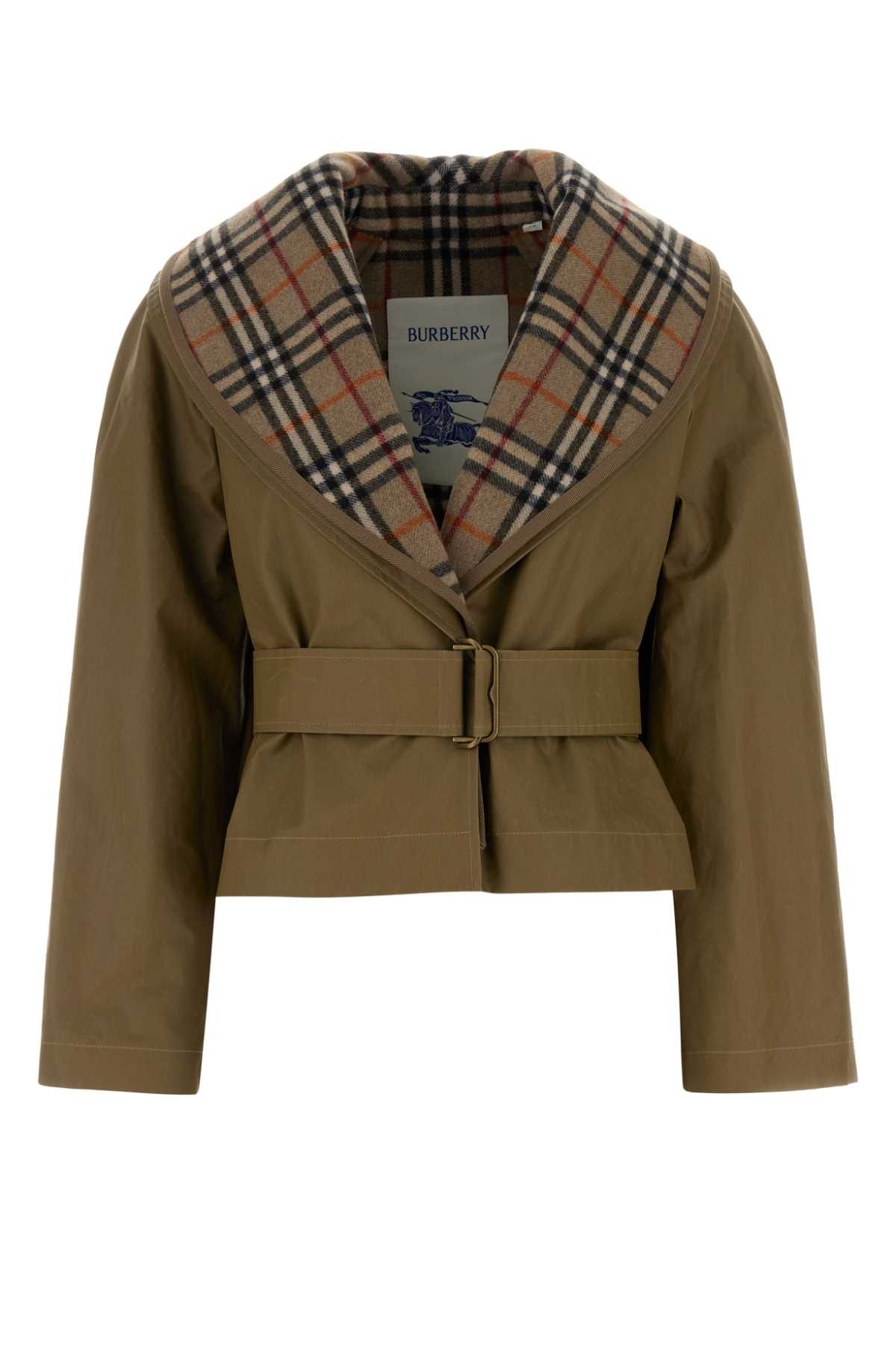 Burberry Army Green Cotton Jacket Size XS / US 0-2 / IT 36-38 - 1 Thumbnail