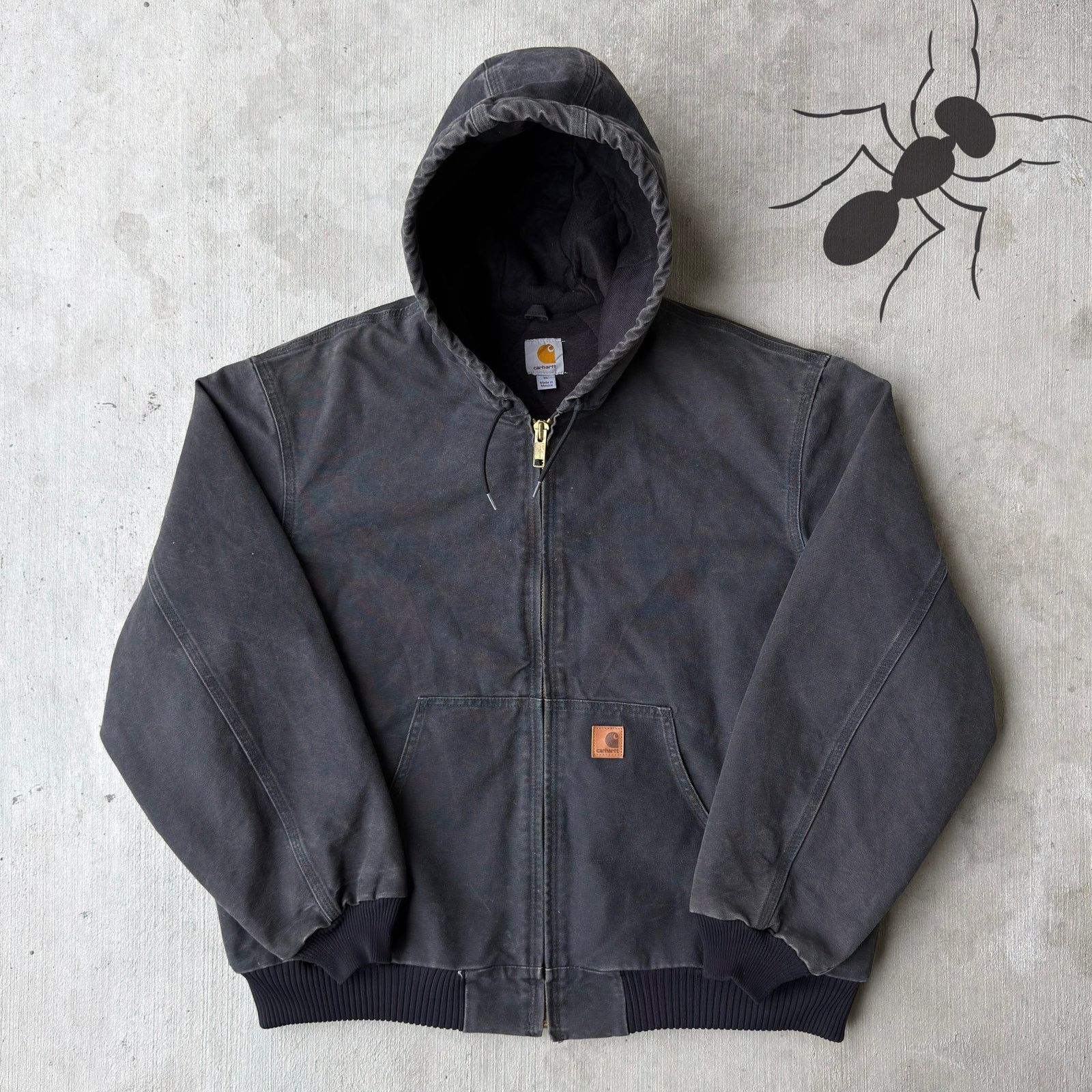 Carhartt × Vintage Carhartt J130 black hooded work wear jacket Size US XL / EU 56 / 4 - 1 Thumbnail