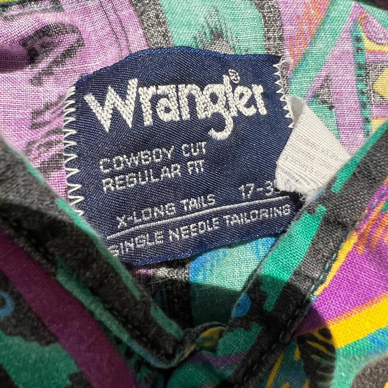 Wrangler Vintage Wrangler Cowboy Brushpopper Pattern western Shirt Size US XL / EU 56 / 4 - 5 Thumbnail