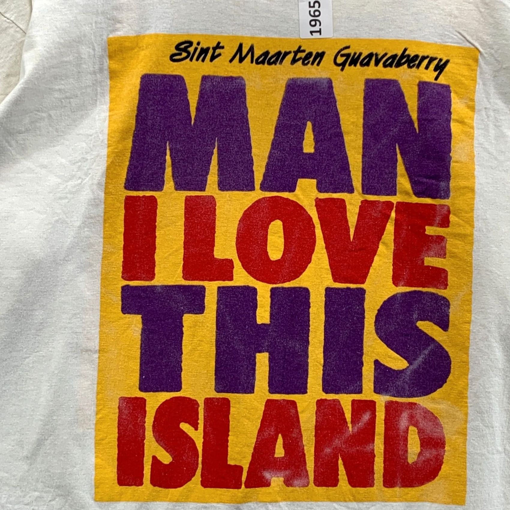 Paradise VINTAGE Sint Maarteen Shirt White I Love This Island Adult Medium Short Sleeve Mens Size US M / EU 48-50 / 2 - 7 Thumbnail