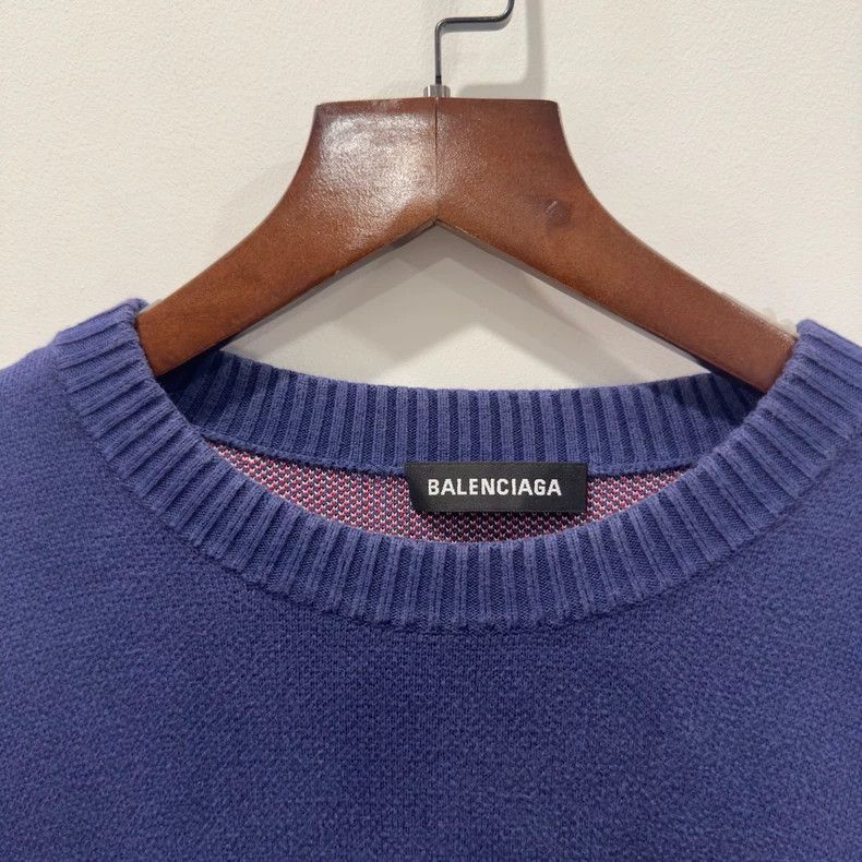 Balenciaga balenciaga embroidered wave knit sweater size L Size US L / EU 52-54 / 3 - 4 Thumbnail