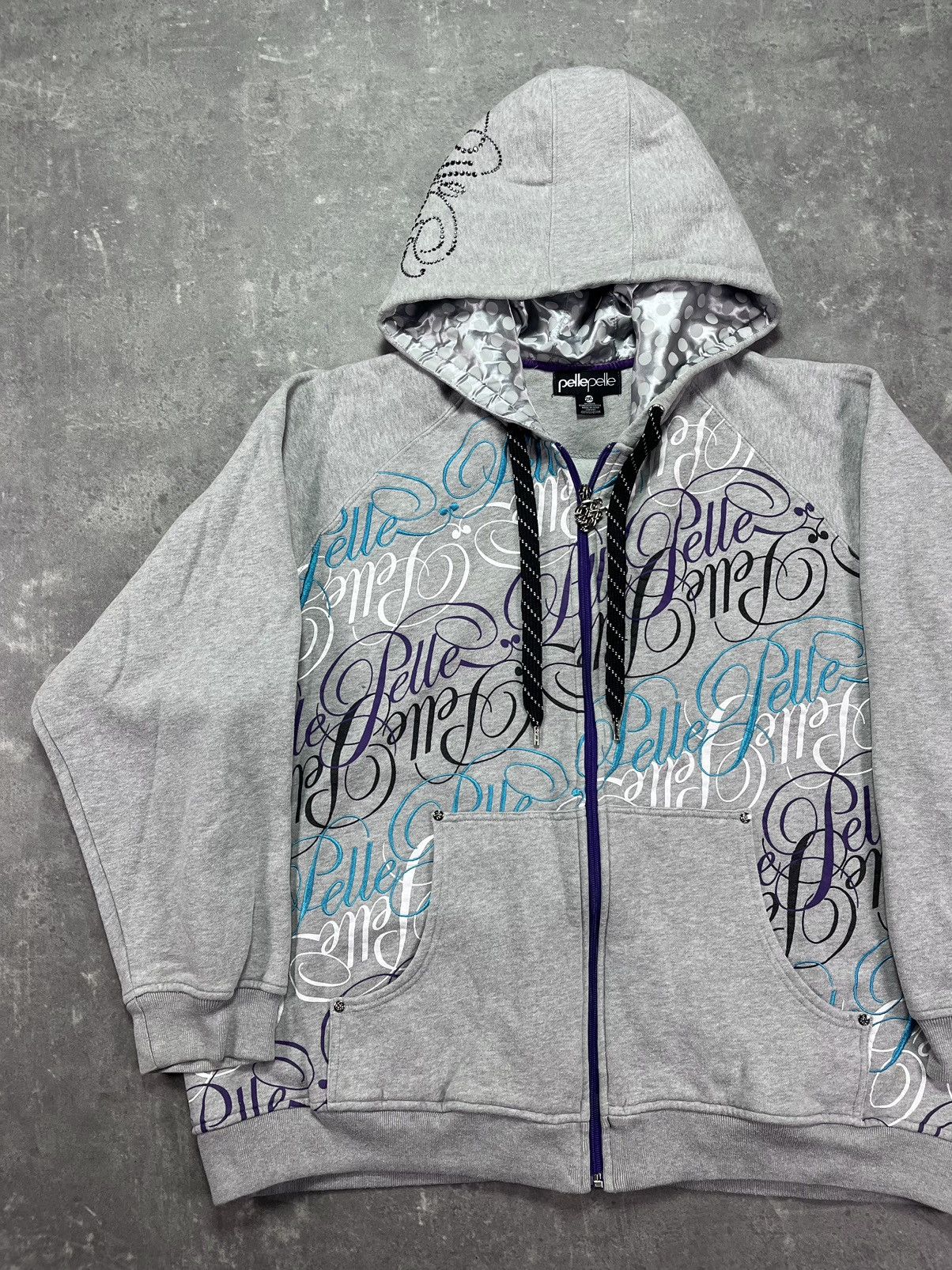 Pelle Pelle Pelle Pelle Multilogo Printed Embroidered Baggy Zip Hoodie Size US XXL / EU 58 / 5 - 3 Thumbnail