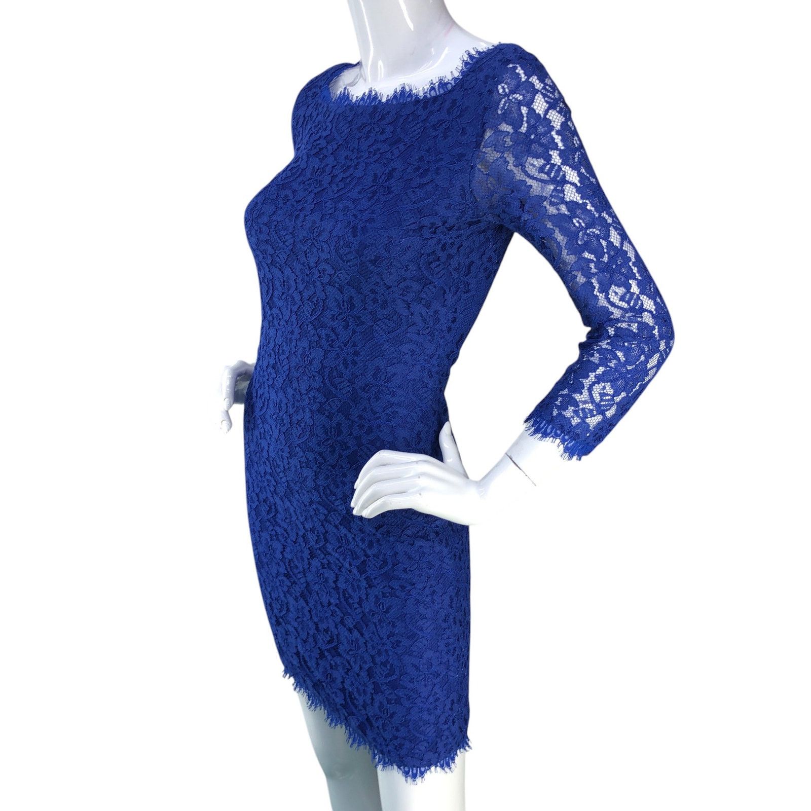 Diane von Furstenberg Diane Von Furstenberg DVF Size 2 Dress Zarita Lace Blue Size XS / US 0-2 / IT 36-38 - 4 Thumbnail