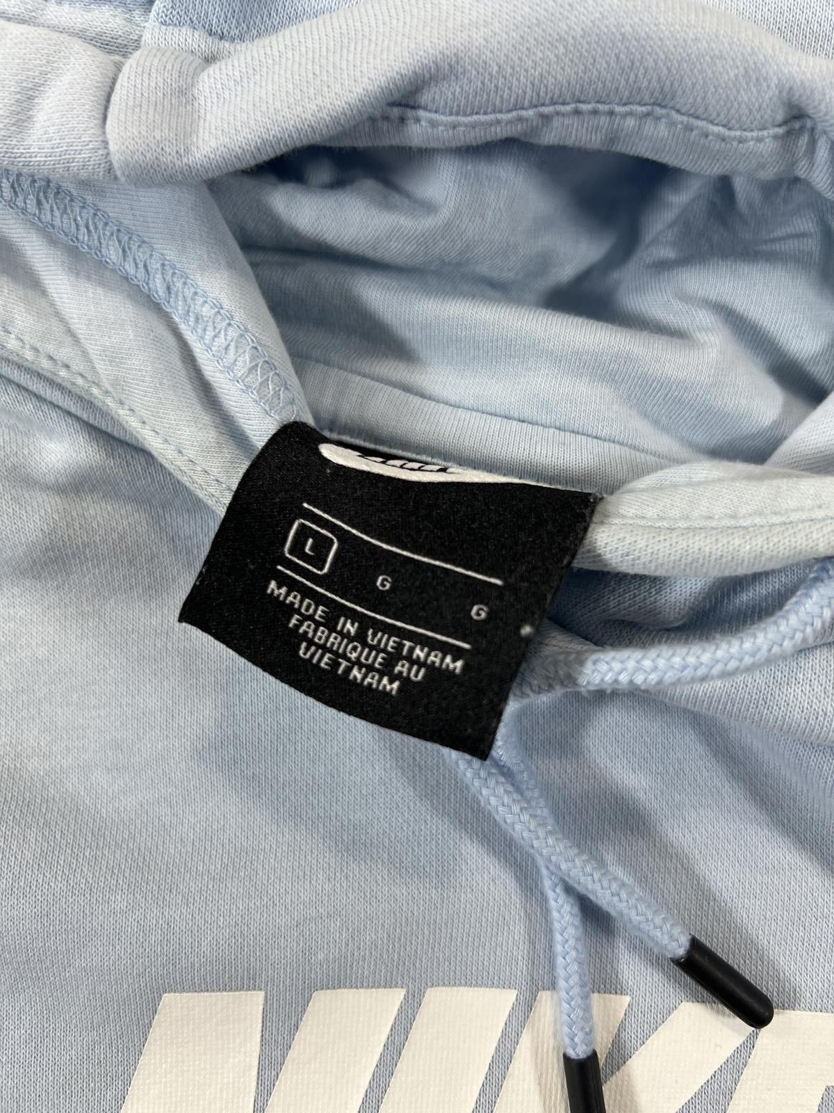 Nike Nike Light Blue Cropped Hoodie Sweatshirt Large Womens Size L / US 10 / IT 46 - 3 Thumbnail
