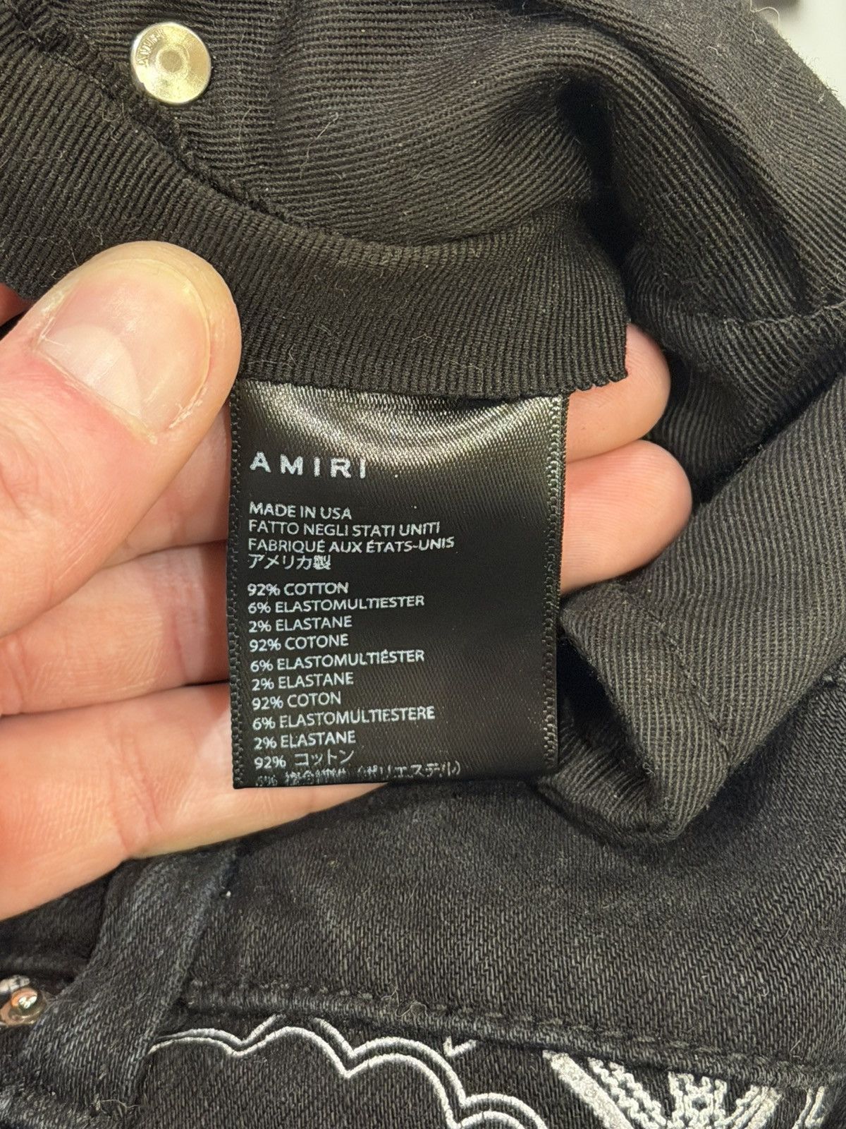 Amiri Amiri Paisley Black Denim Jeans Size US 32 / EU 48 - 4 Thumbnail