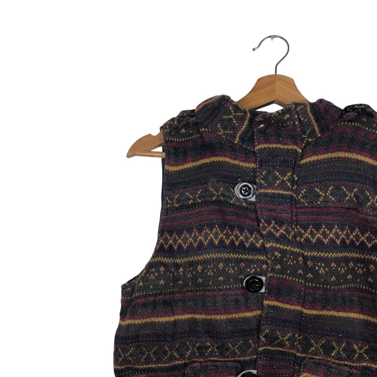45rpm 📌Vintage Wool Vest Jacket Hoodie Create Barefoot Striped Size US M / EU 48-50 / 2 - 8 Thumbnail
