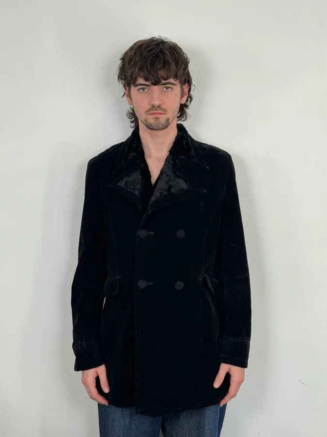Yohji Yamamoto 2000s Yohji Yamamoto Y’s Black Faux Suede Double Breasted Jacket Size US M / EU 48-50 / 2 - 2 Thumbnail