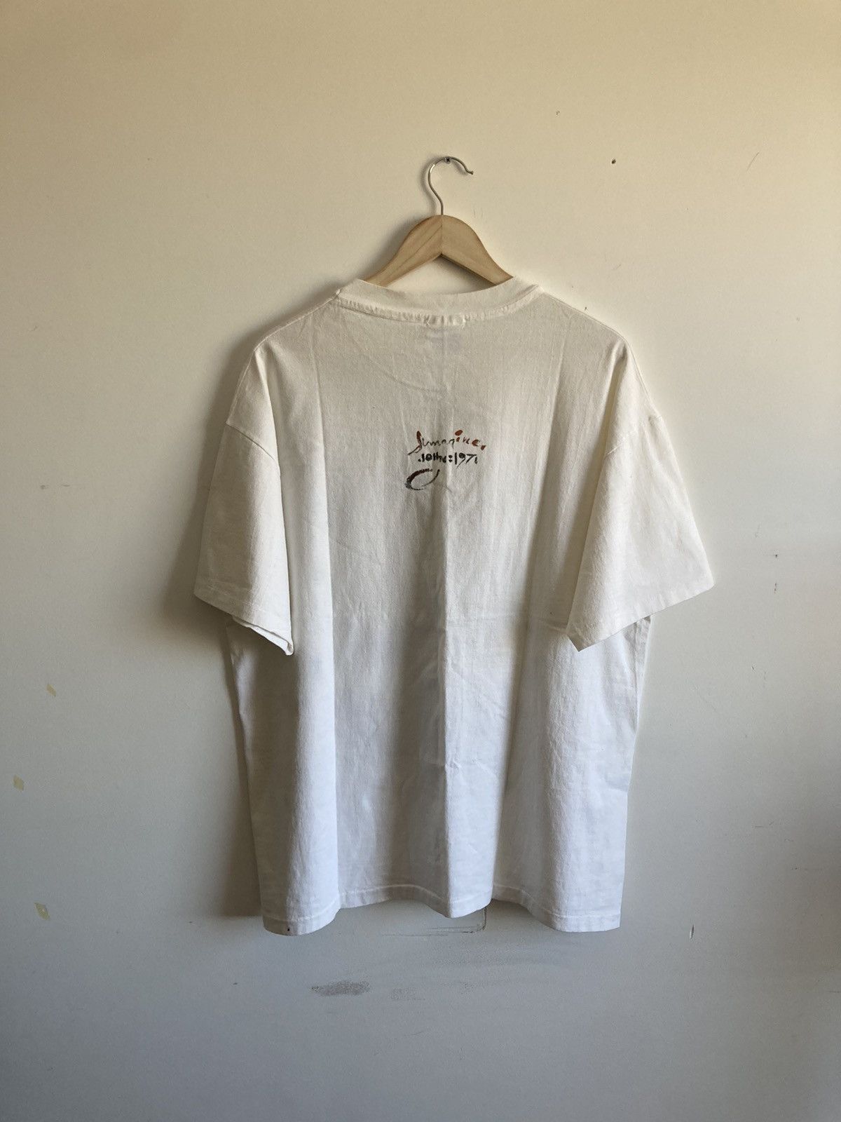 Band Tees 90s John Lennon 1971 hand painted single stitched t shirt Size US XL / EU 56 / 4 - 11 Thumbnail