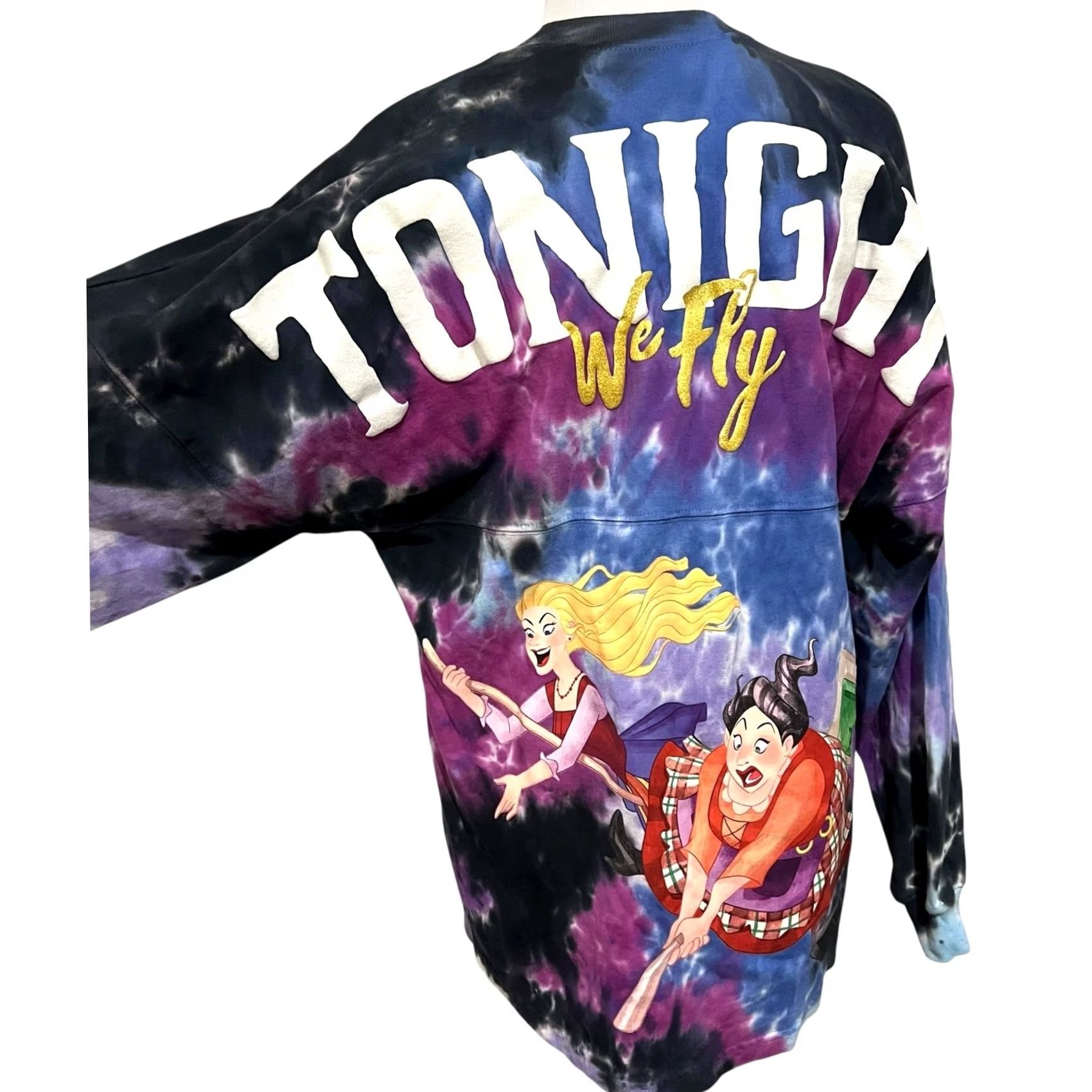 Disney Disney Spirit Jersey Hocus Pocus Sanderson Sisters Tonight We Fly Adult Size S T-Shirt Long Sleeve Crew Neck Tie Dye Multicolor Womens S Size S / US 4 / IT 40 - 2 Thumbnail