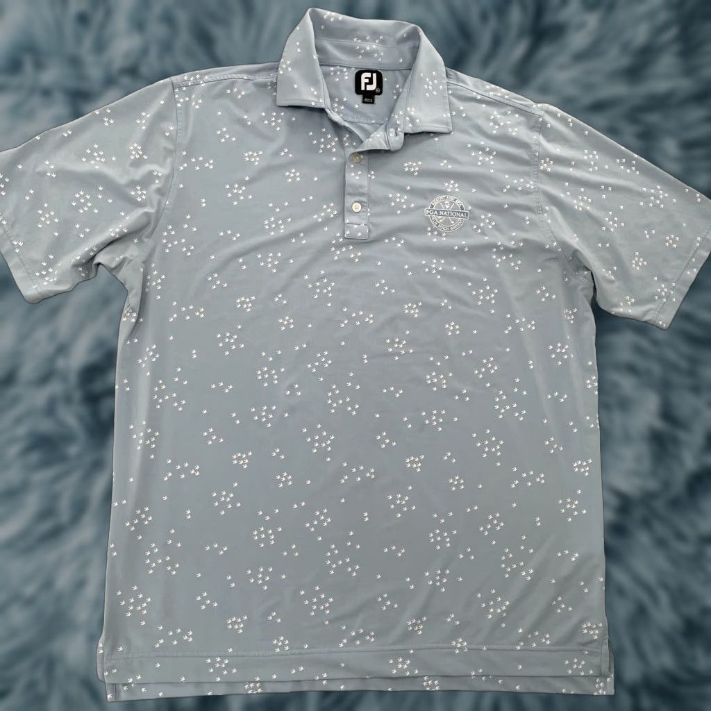 Footjoy Footjoy Polo Adult XL Blue Bird Print Golf PGA National Mens Shirt Size US XL / EU 56 / 4 - 1 Thumbnail