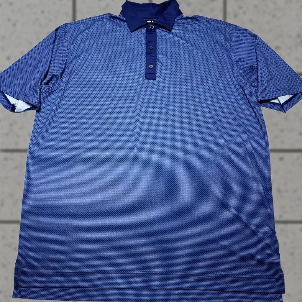 Footjoy FJ Foot Joy Golf Polo Shirt Men’s 2XL Blue Geometric Performance Shirt Size US XXL / EU 58 / 5 - 1 Thumbnail
