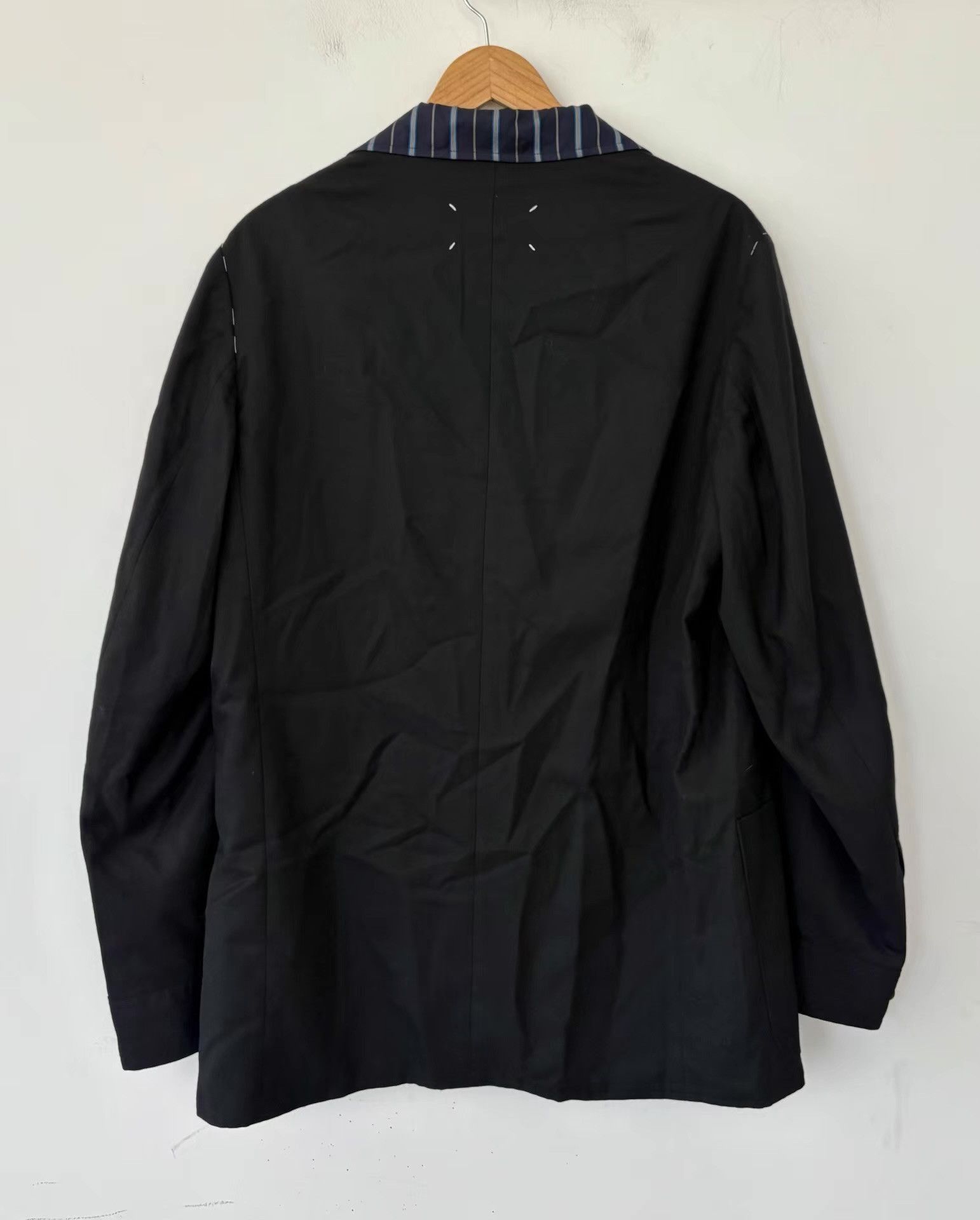 Maison Margiela Black Single-Breasted Jacket with Striped Lining Size US M / EU 48-50 / 2 - 7 Thumbnail
