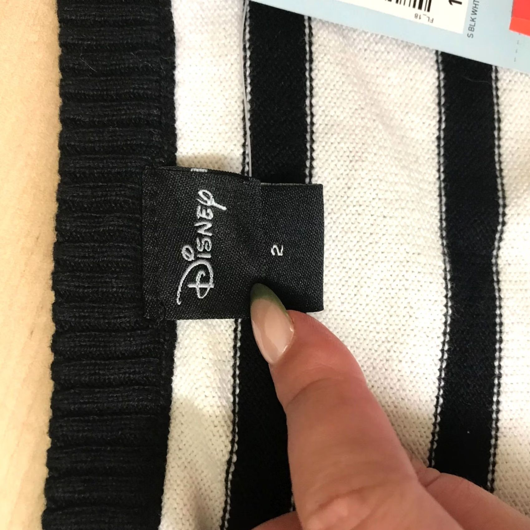 Torrid Torrid Women's Blouse Long Sleeve Minnie Sweatshirt Black & White Stripe 2" Size XS / US 0-2 / IT 36-38 - 7 Thumbnail