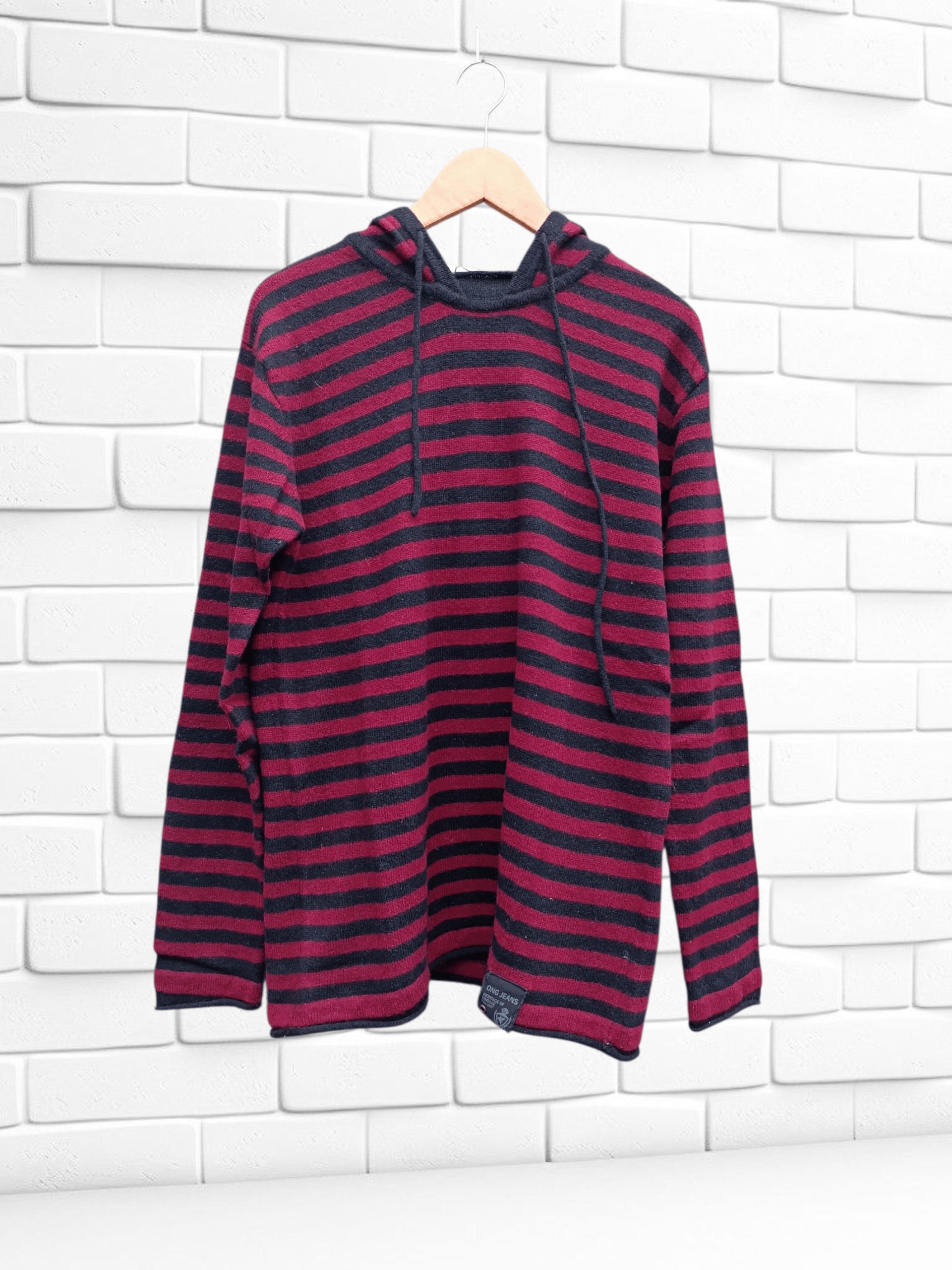 Japanese Brand Japanese Brand Knit Striped Sailor Hoodie Sweater Size US M / EU 48-50 / 2 - 1 Thumbnail