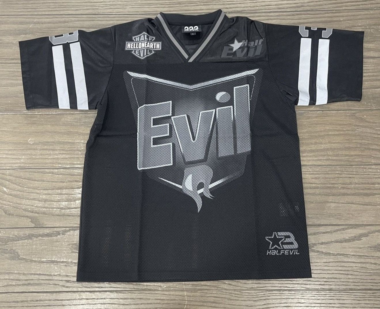 Half Evil ⚡️ Half Evil 333 Football Raid Jersey Black Size Large ⚡️ Size US L / EU 52-54 / 3 - 1 Thumbnail