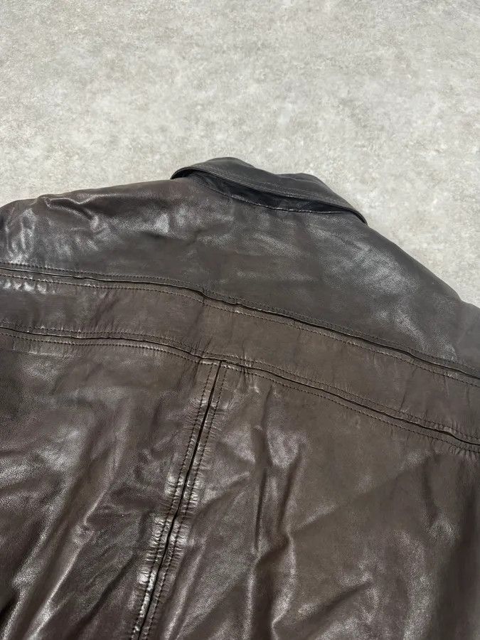 Armani 2000s Armani Dark Brown Leather Jacket Size US L / EU 52-54 / 3 - 6 Thumbnail