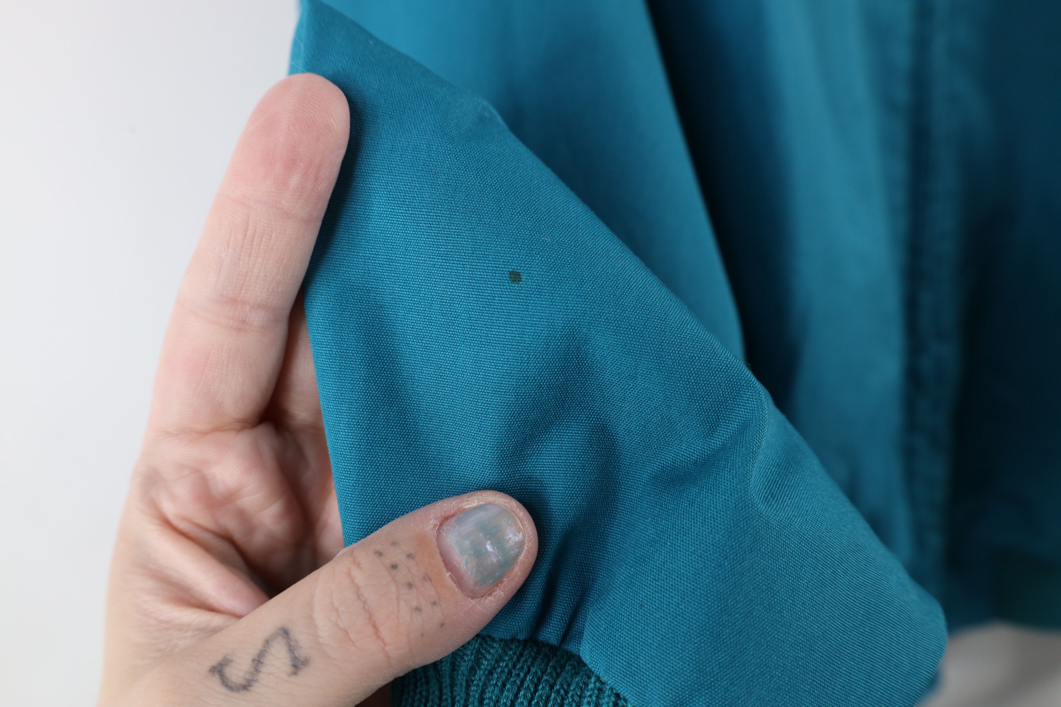 Lands' End × Vintage Vintage 90s Lands End Full Zip Cafe Racer Bomber Jacket Teal Size US L / EU 52-54 / 3 - 5 Thumbnail