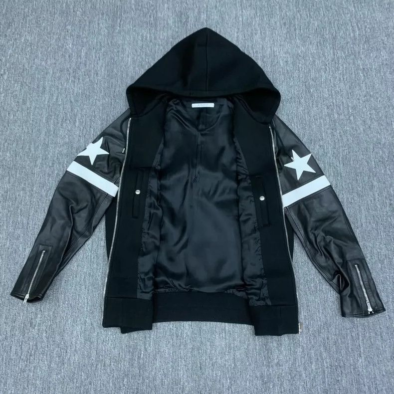 Givenchy Givenchy Size54 Black Five-Star Leather Patch Jacket Size 5 Size US M / EU 48-50 / 2 - 4 Thumbnail