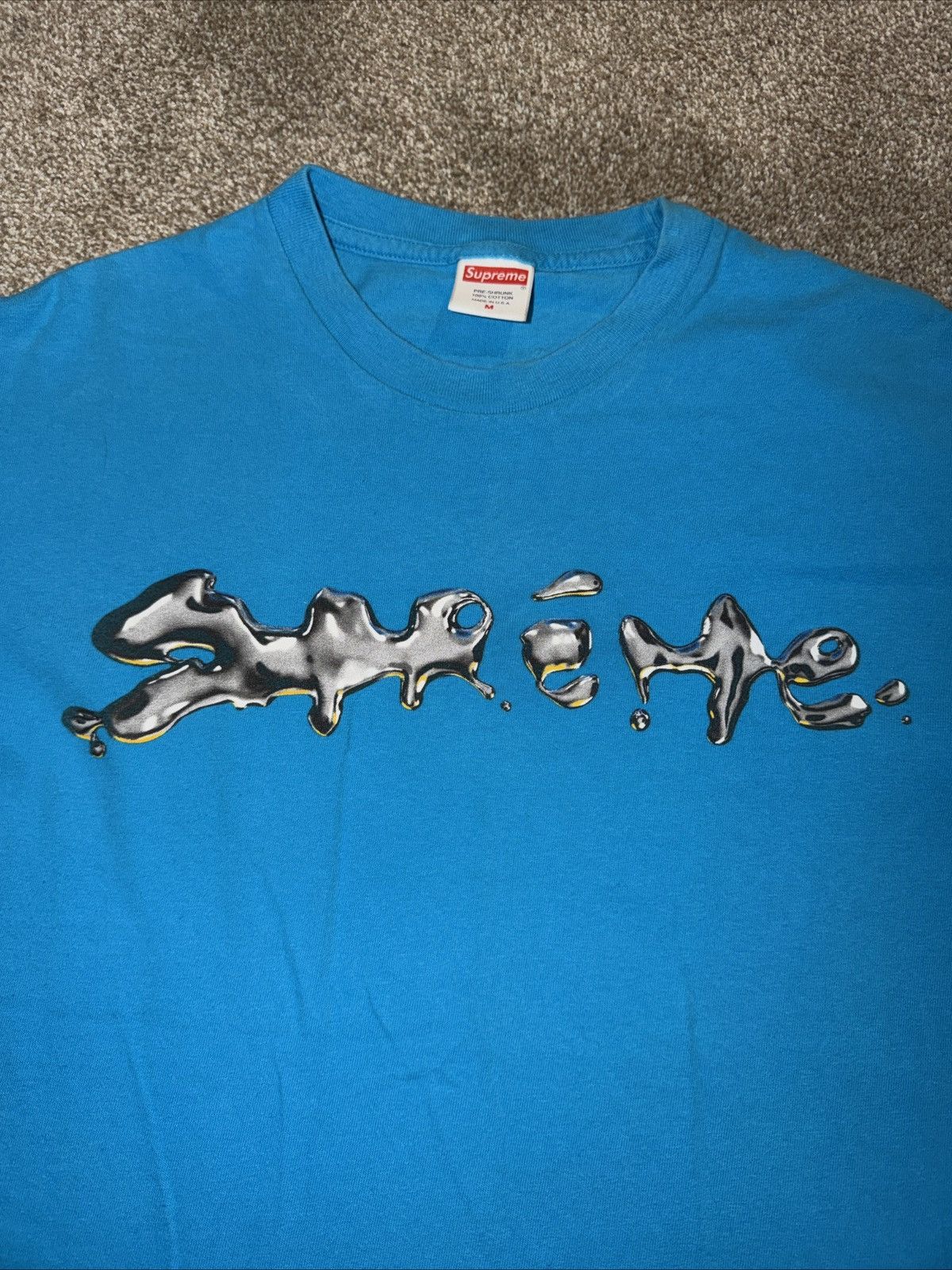 Supreme Supreme Liquid Tee Shirt Bright Blue Size Medium Size US M / EU 48-50 / 2 - 5 Thumbnail