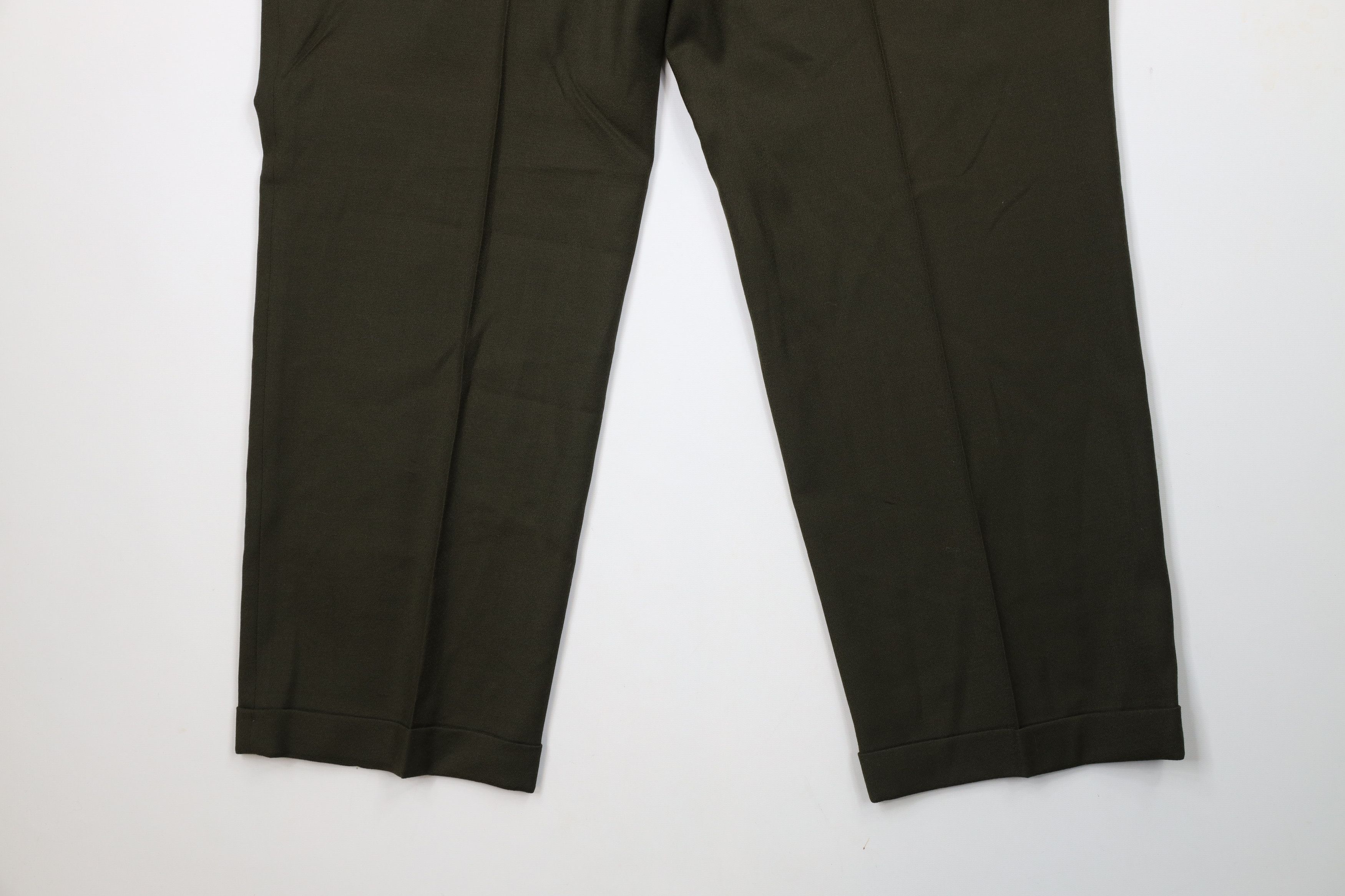 Vintage Vintage 90s Streetwear Wool Wide Leg Chino Pants Green Size US 36 / EU 52 - 12 Thumbnail
