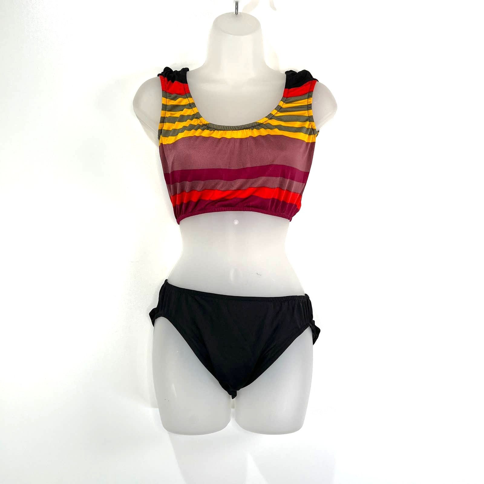 Dior Vintage 80s Christian Dior Beachwear Bikini Striped Size ONE SIZE - 1 Thumbnail
