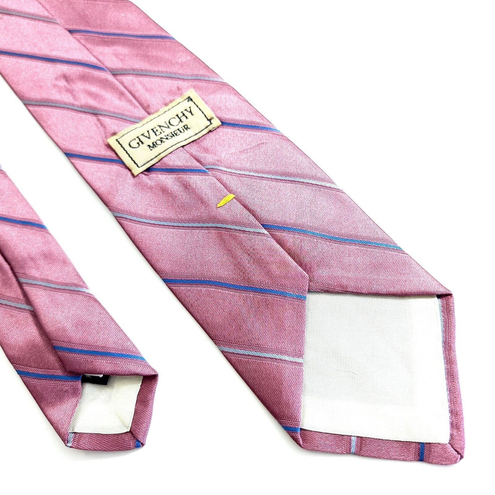 Givenchy Vintage Givenchy Monsieur Pink Blue Striped Woven Polyester Size ONE SIZE - 7 Thumbnail