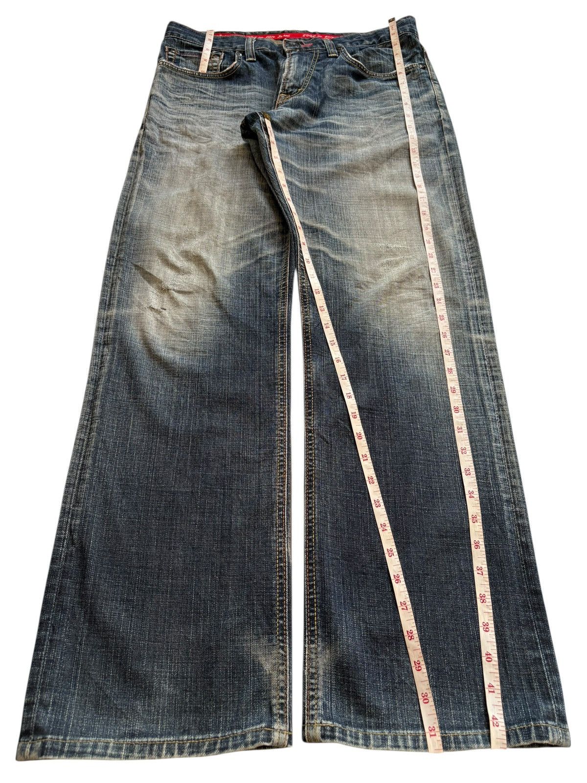 Edwin Vintage Edwin 503 Mud Wash Embroidered Pocket Baggy Jeans Size US 33 - 13 Thumbnail
