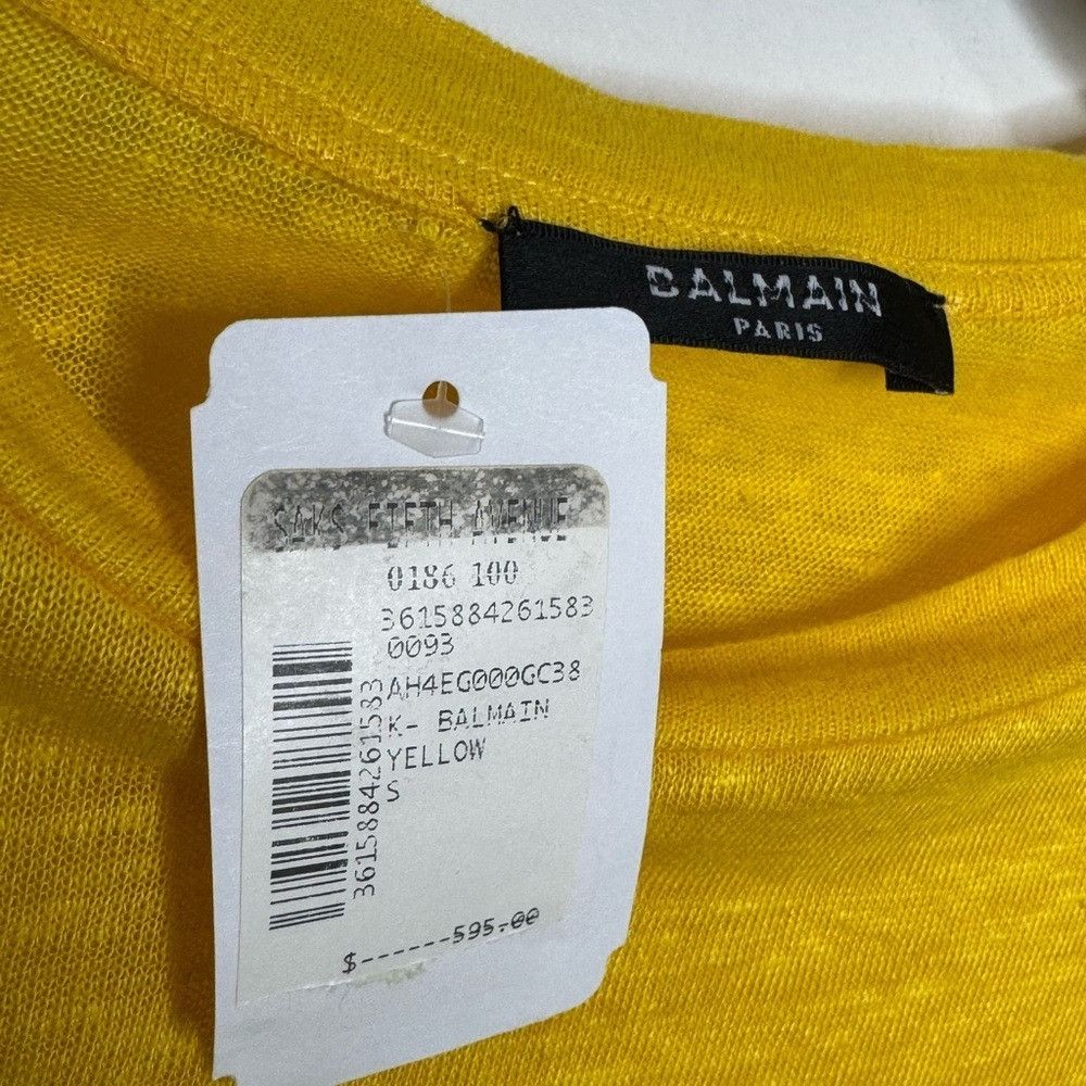 Balmain Balmain Sunset Logo T-Shirt Linen Yellow Men’s Small Size US S / EU 44-46 / 1 - 2 Thumbnail