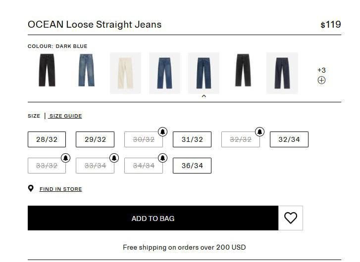 Arket Wide Jeans Ocean Arket Loose Jeans Size US 33 - 7 Thumbnail