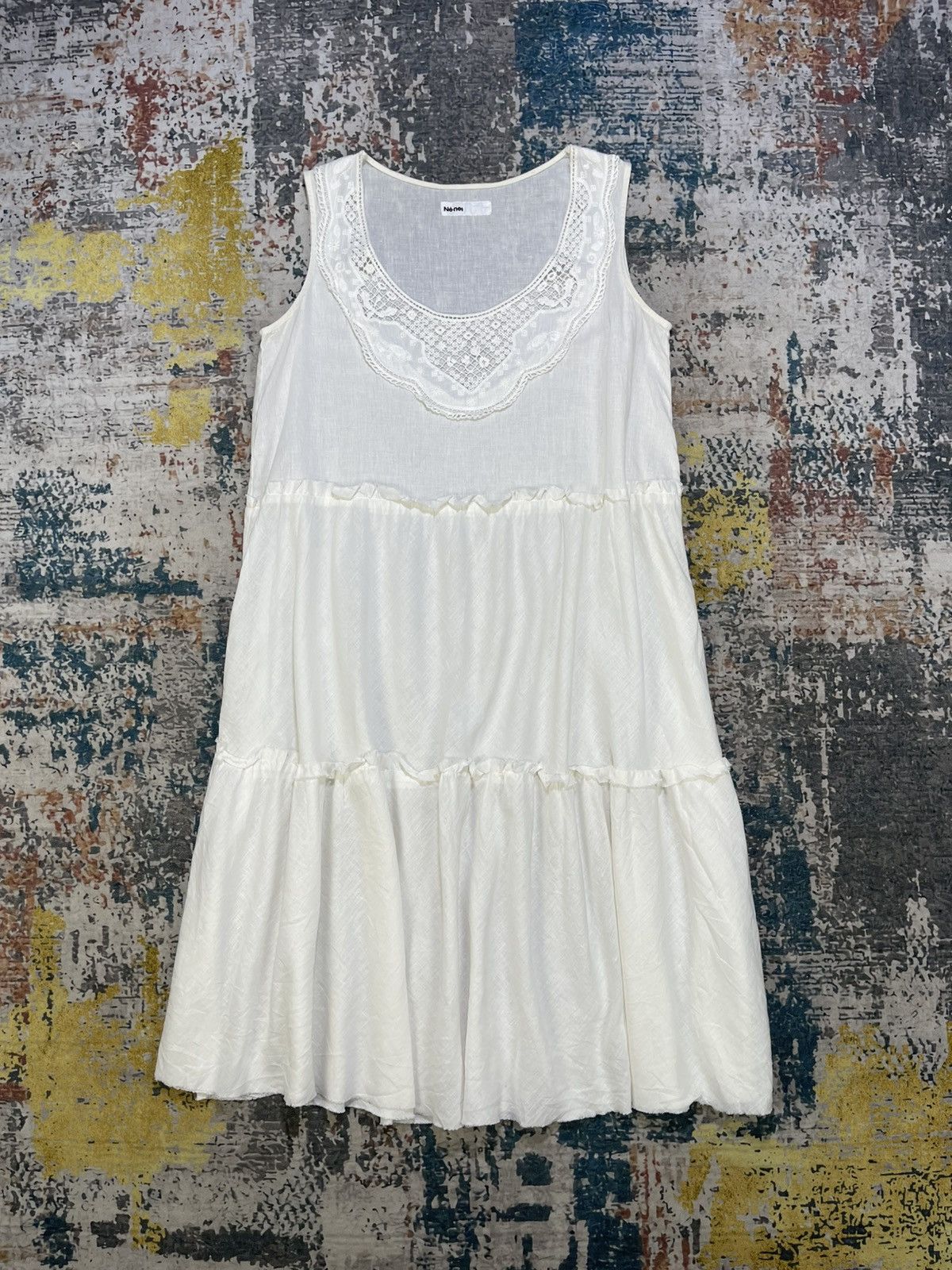 Ne-Net Issey Miyake Ne-Net Crochet Lace Neckline Tiered Dress Size XS / US 0-2 / IT 36-38 - 1 Thumbnail