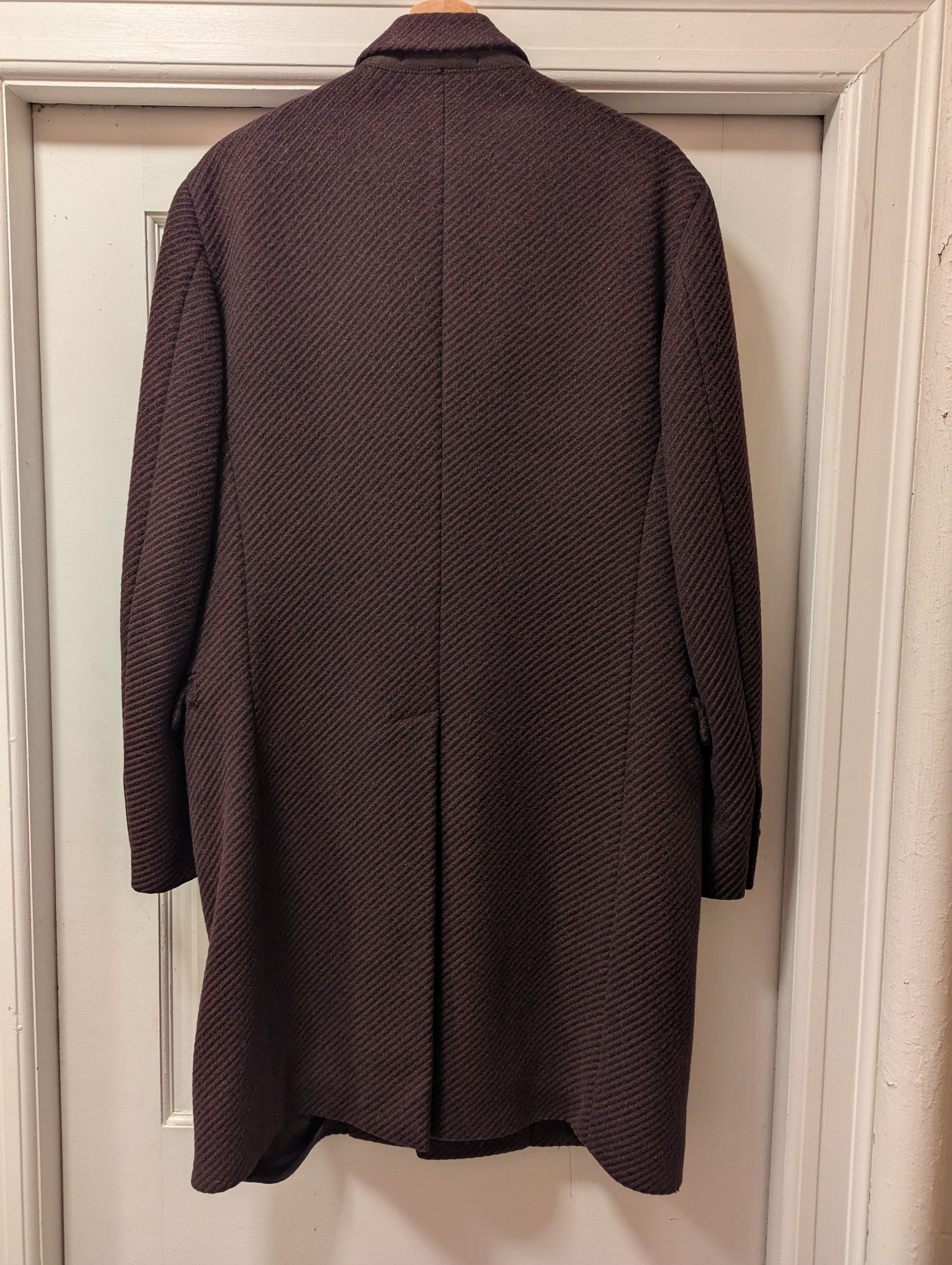 Prada Charcoal Burgundy Mohair & Cashmere Topcoat Size US M / EU 48-50 / 2 - 6 Thumbnail