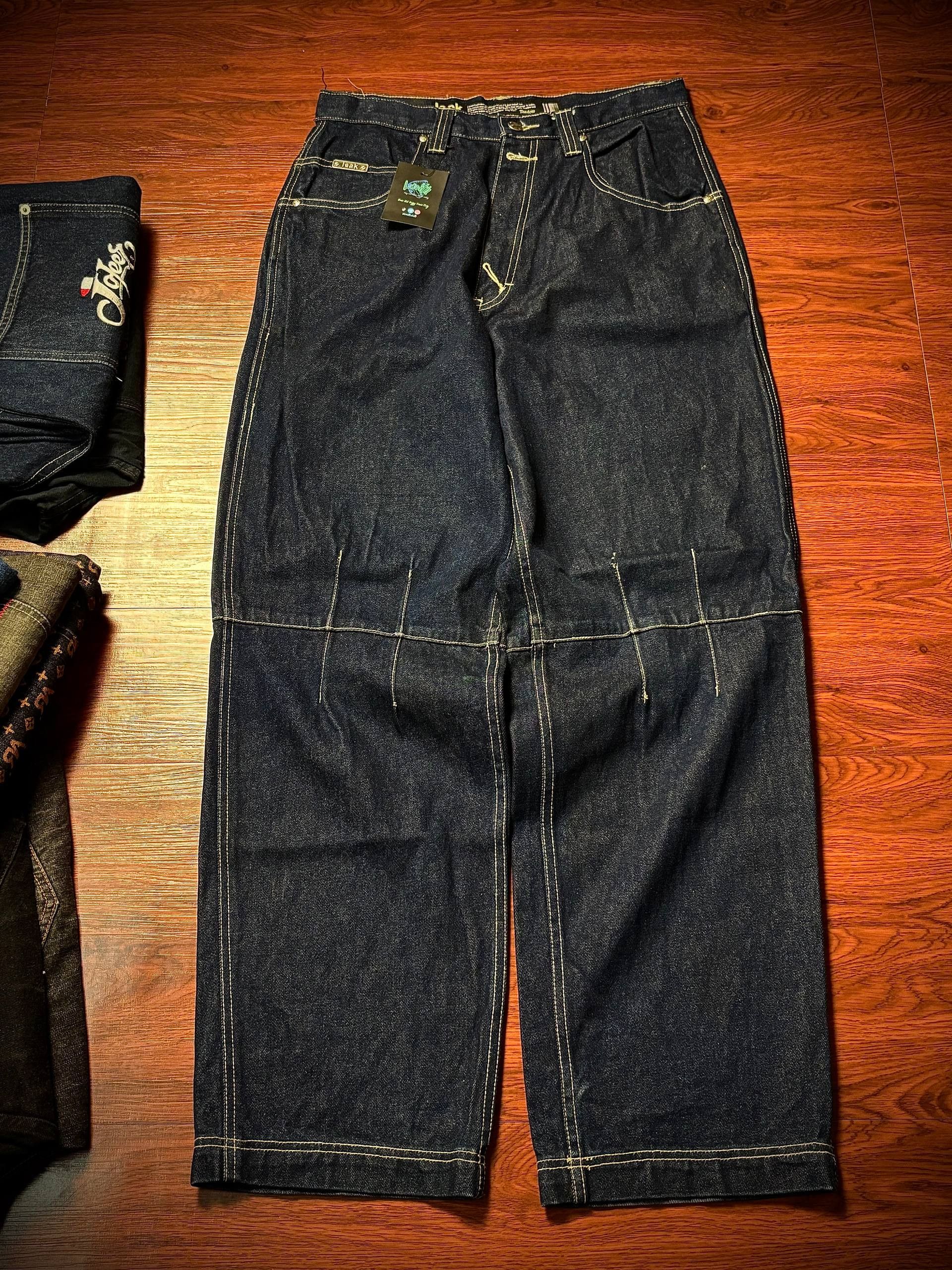 JNCO Vintage 00s Leak Raw Denim Like Evisu Jeans Size US 32 / EU 48 - 3 Thumbnail