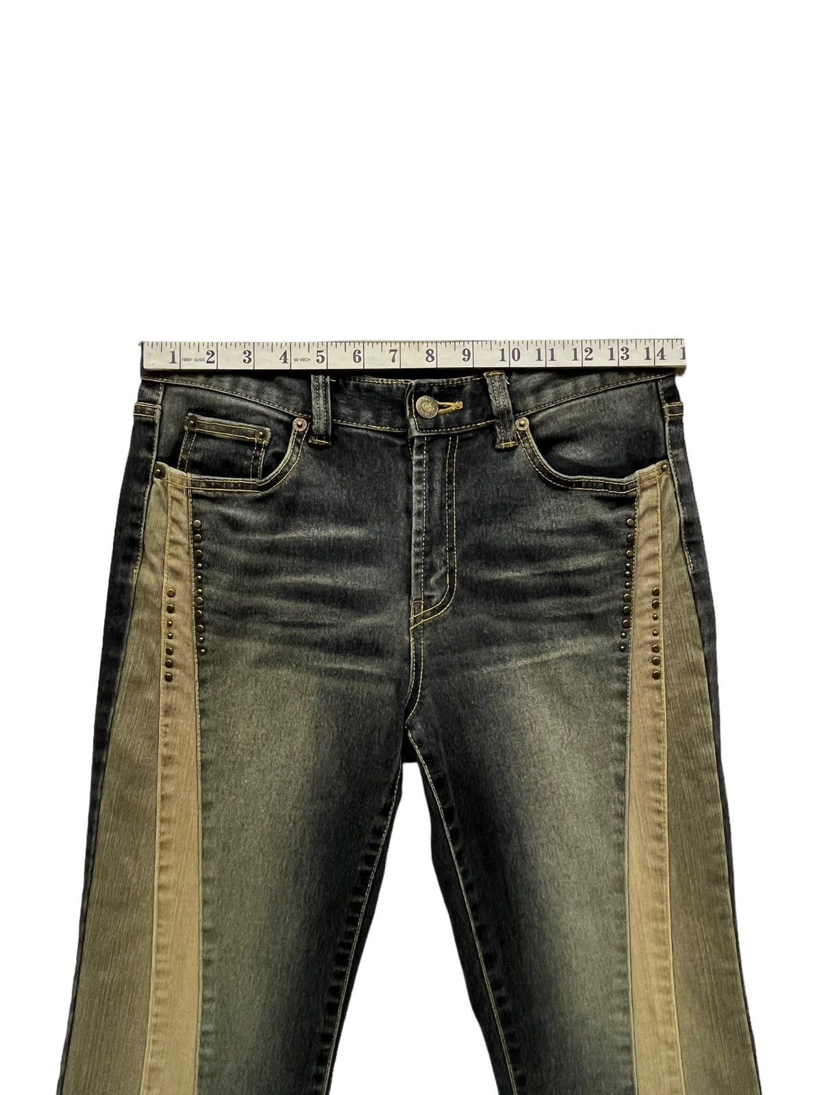 Japanese Brand 🔥FLARE MATSUNO Stretch Spliced Denim Woman’s Pants Size 29" - 12 Thumbnail