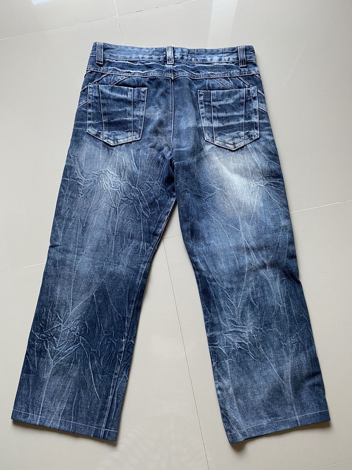 Hysteric Glamour 🔥 Rare Design Japanese Fading Blue Pants Unique Jeans Size US 35 - 4 Thumbnail